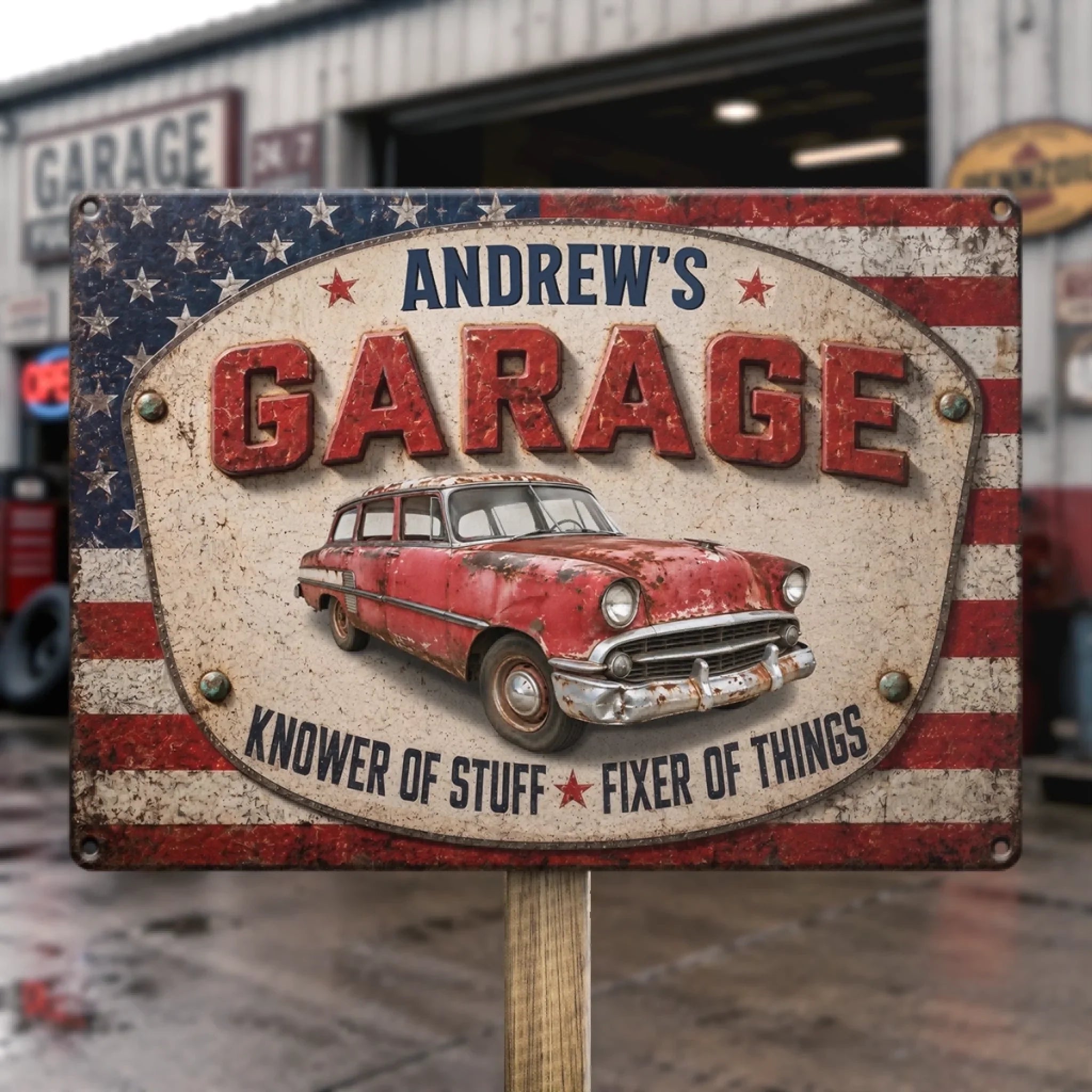 Custom Photo Home Decor Metal Sign - Personalized Birthday Gifts For Men, Man Cave, Dad, Grandpa - One Master Many Trades