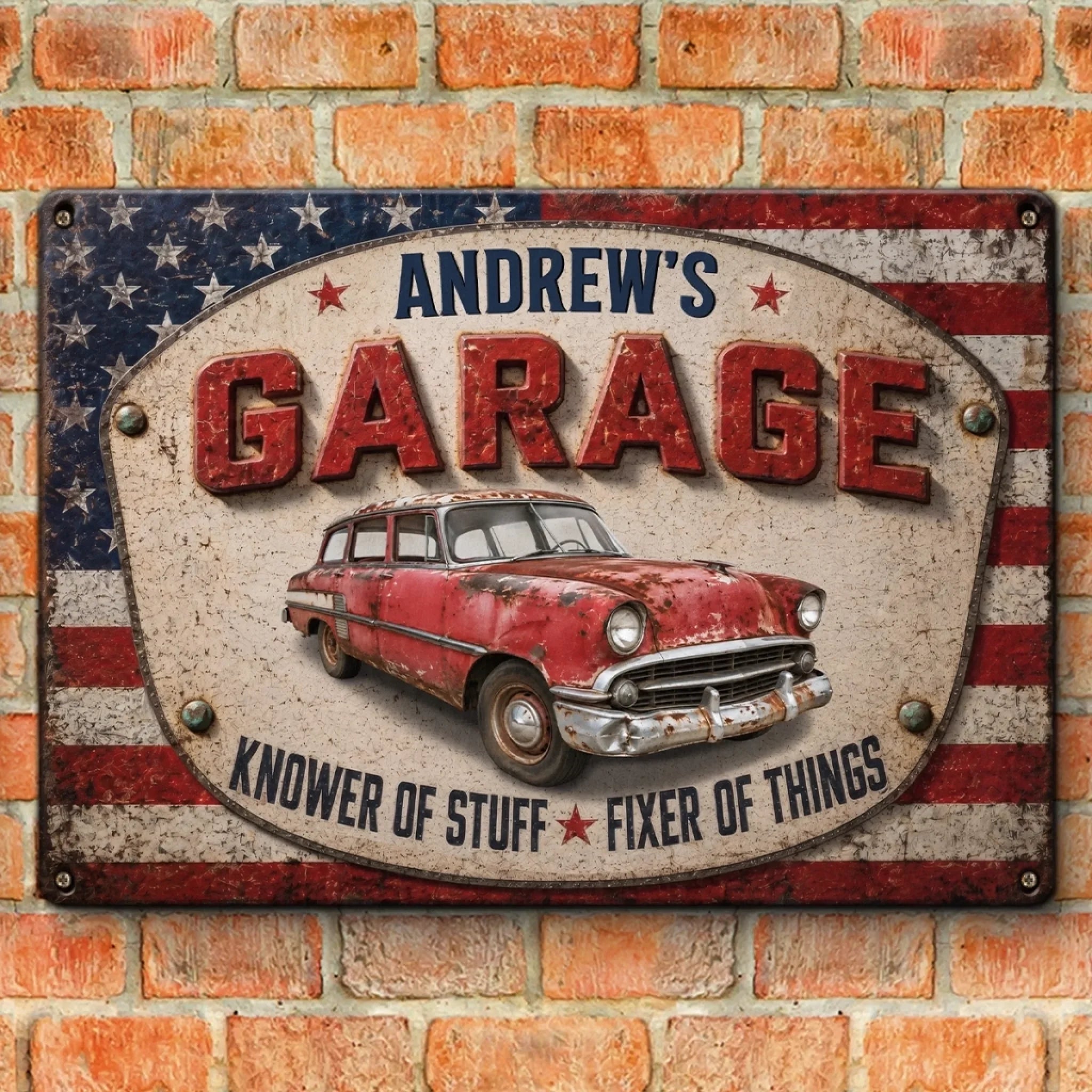 Custom Photo Home Decor Metal Sign - Personalized Birthday Gifts For Men, Man Cave, Dad, Grandpa - One Master Many Trades