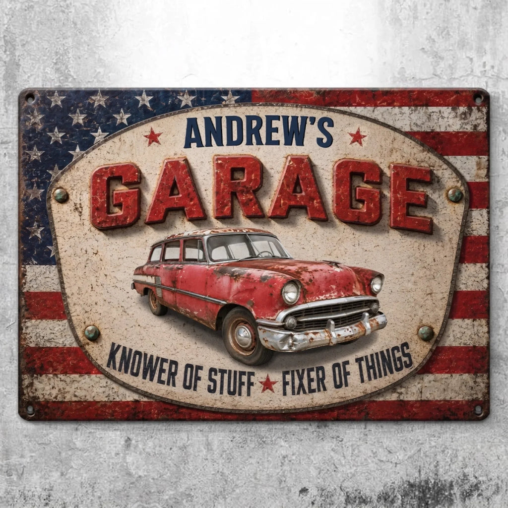 Custom Photo Home Decor Metal Sign - Personalized Birthday Gifts For Men, Man Cave, Dad, Grandpa - One Master Many Trades
