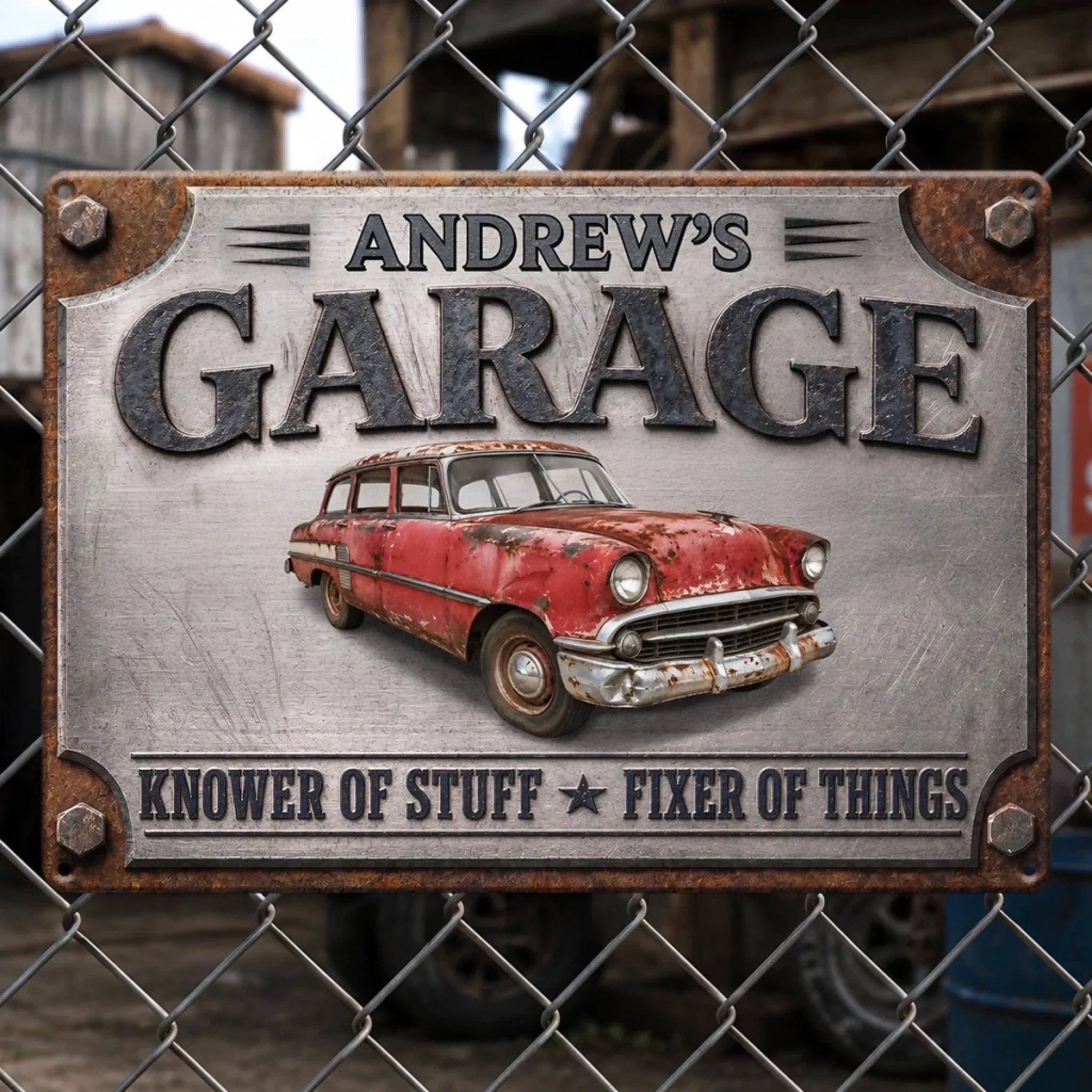Custom Photo Home Decor Metal Sign - Personalized Birthday Gifts For Men, Man Cave, Dad, Grandpa - Built By A Master