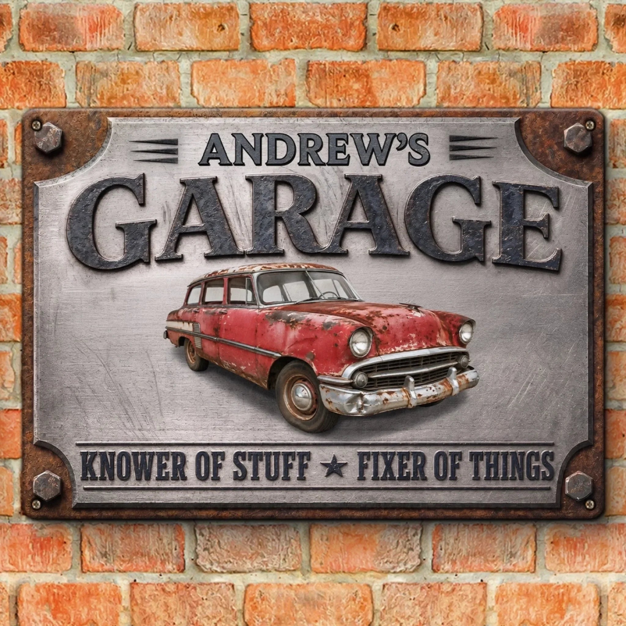 Custom Photo Home Decor Metal Sign - Personalized Birthday Gifts For Men, Man Cave, Dad, Grandpa - Built By A Master