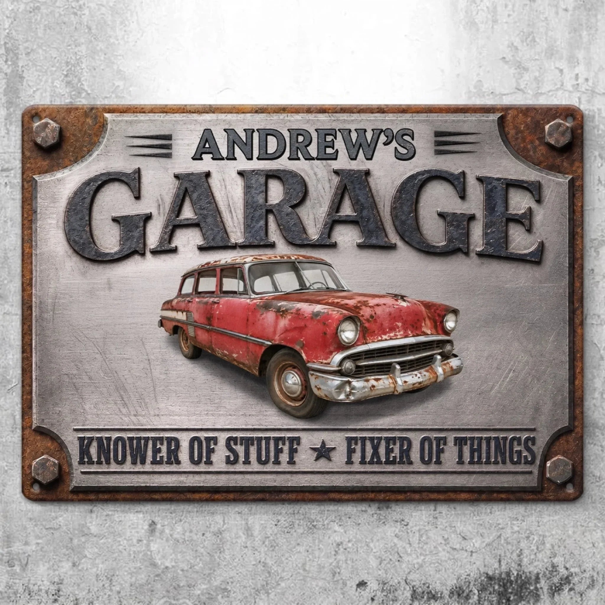 Custom Photo Home Decor Metal Sign - Personalized Birthday Gifts For Men, Man Cave, Dad, Grandpa - Built By A Master