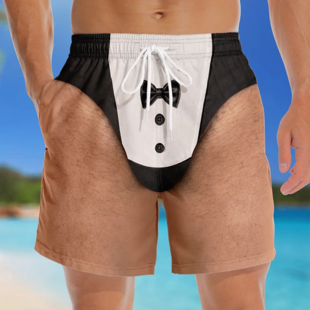 Custom Funny Men Swim Trunks - Personalized Summer Vacation And Travel Gifts For Men - Almost Perfect