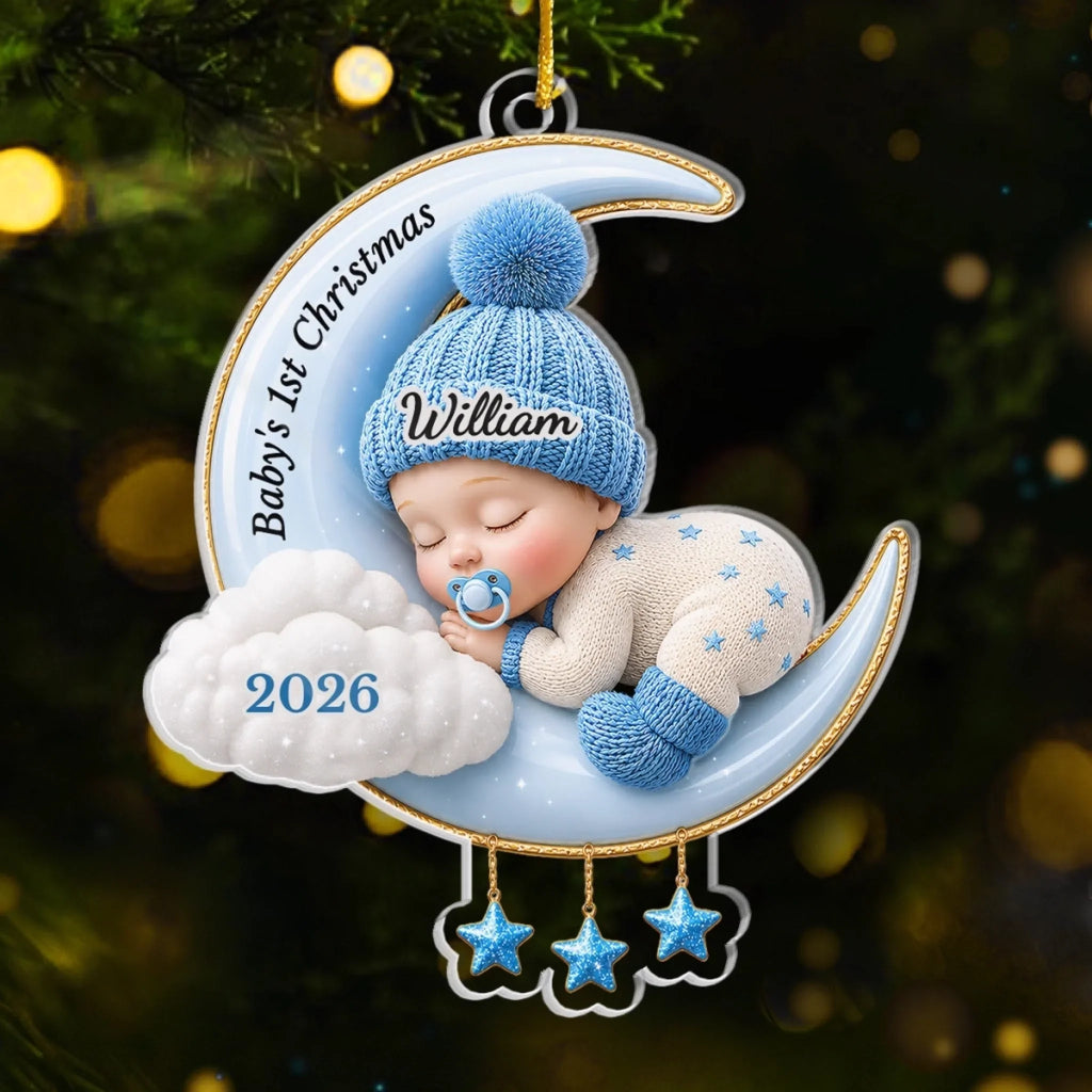 Custom Acrylic Ornament - Personalized Baby Shower, Gender Reveal Gifts For New Moms, New Dads, New Parents - Tiny Miracle Arrived