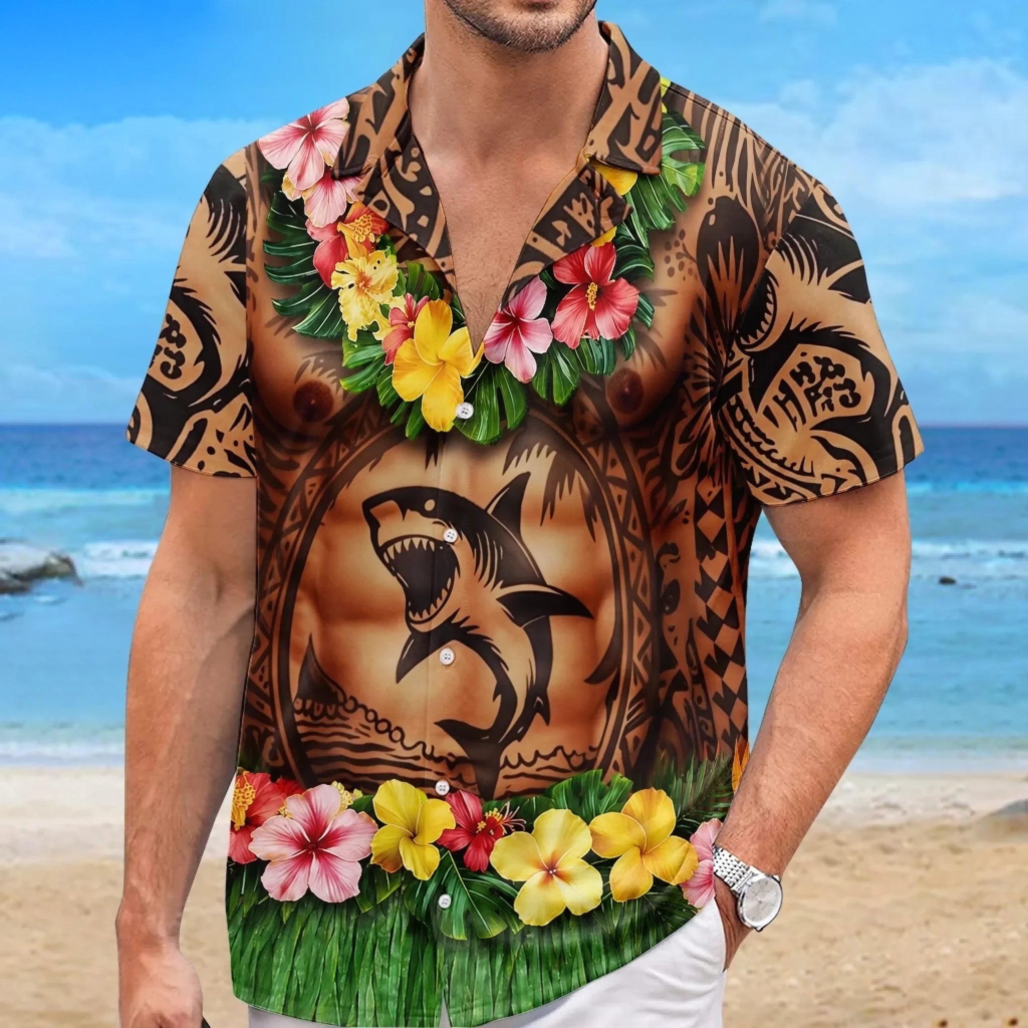 Custom Funny Unisex Tropical Hawaiian Aloha Shirt - Personalized Summer Vacation And Travel Gifts For Men - Aloha Trouble