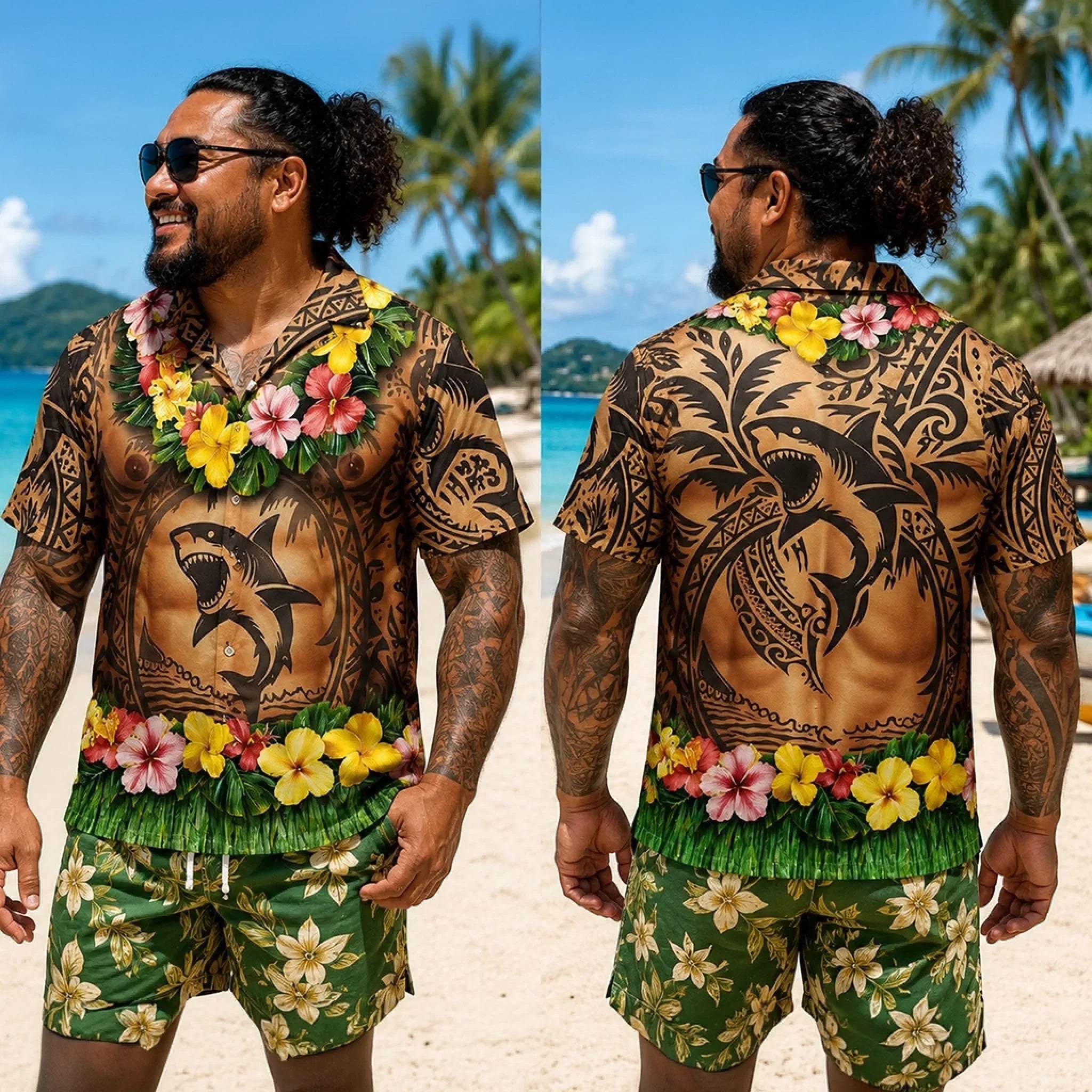 Custom Funny Unisex Tropical Hawaiian Aloha Shirt - Personalized Summer Vacation And Travel Gifts For Men - Aloha Trouble