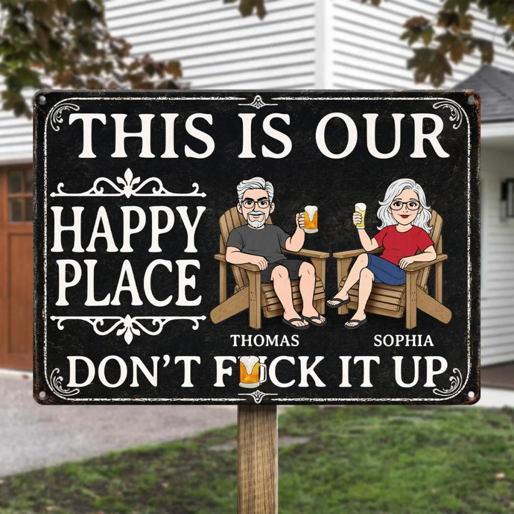 Custom Home Decor Metal Sign - Personalized  Summer Vacation And Travel Gifts For Husband And Wife, Him And Her - Our Little Slice Of Heaven