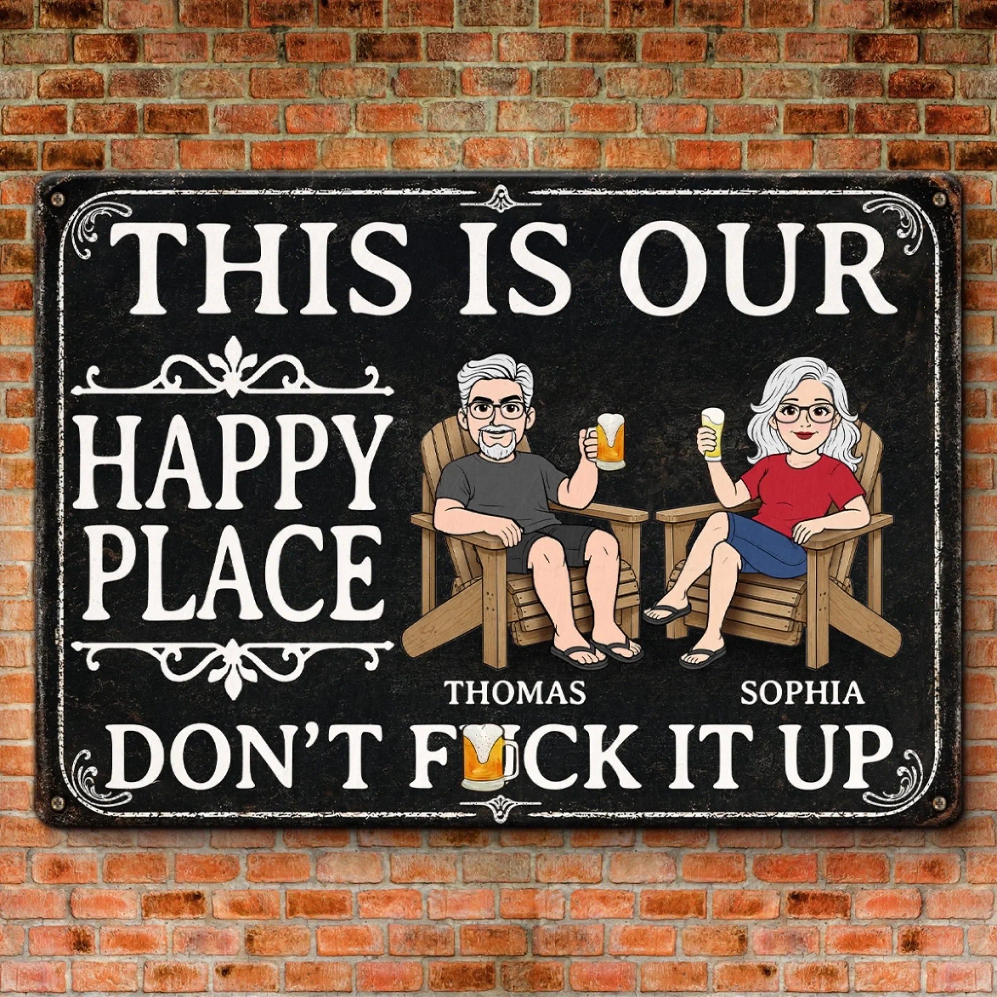Custom Home Decor Metal Sign - Personalized  Summer Vacation And Travel Gifts For Husband And Wife, Him And Her - Our Little Slice Of Heaven