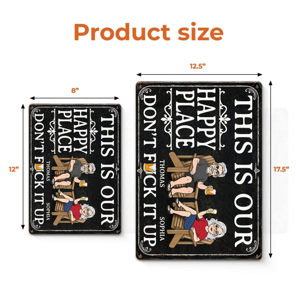 Custom Home Decor Metal Sign - Personalized  Summer Vacation And Travel Gifts For Husband And Wife, Him And Her - Our Little Slice Of Heaven