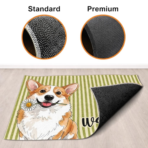 Custom Photo Home Decor Decorative Mat - Gifts For Dog Cat Lovers, Dog Dad And Mom, Cat Owners - The Paws Welcome You