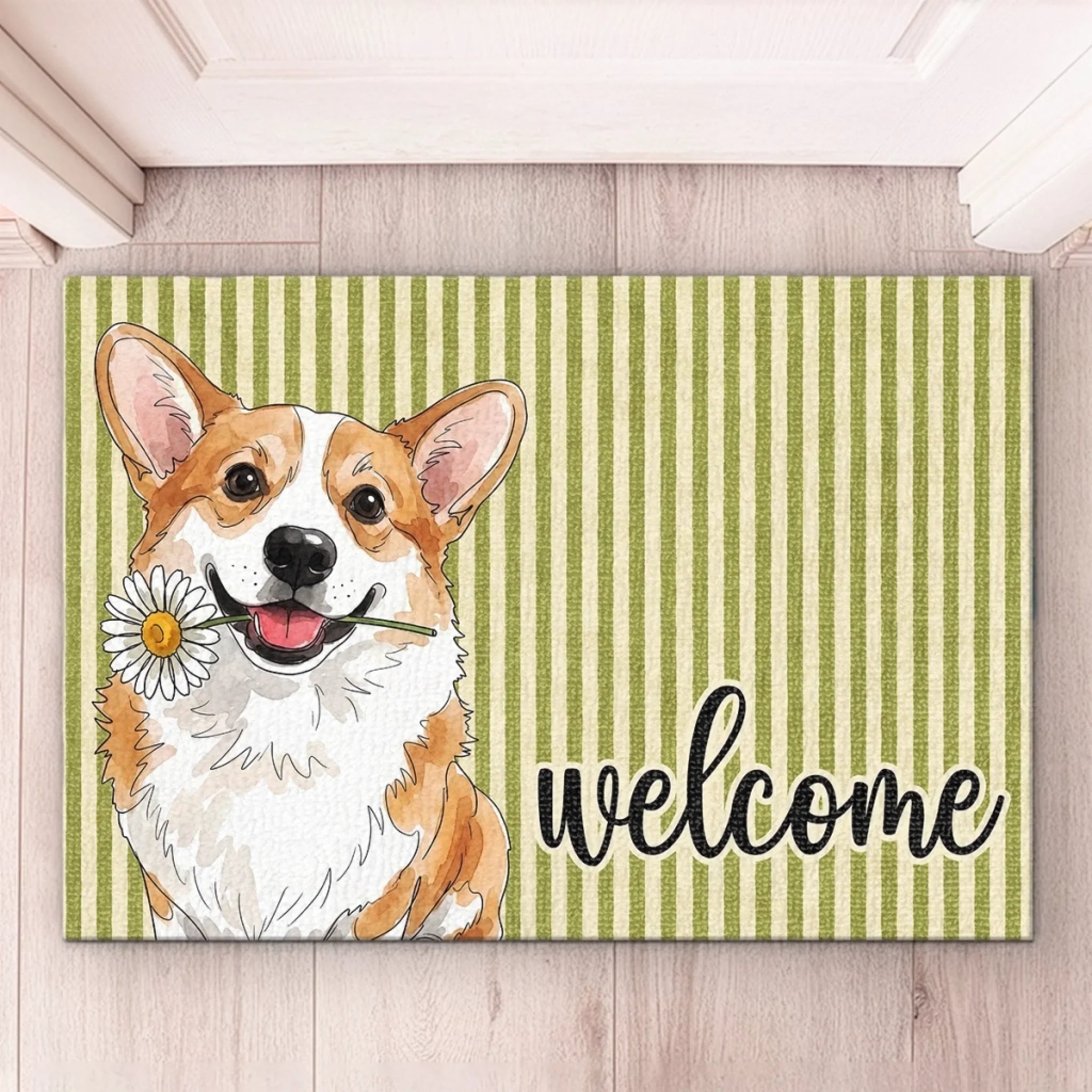Custom Photo Home Decor Decorative Mat - Gifts For Dog Cat Lovers, Dog Dad And Mom, Cat Owners - The Paws Welcome You
