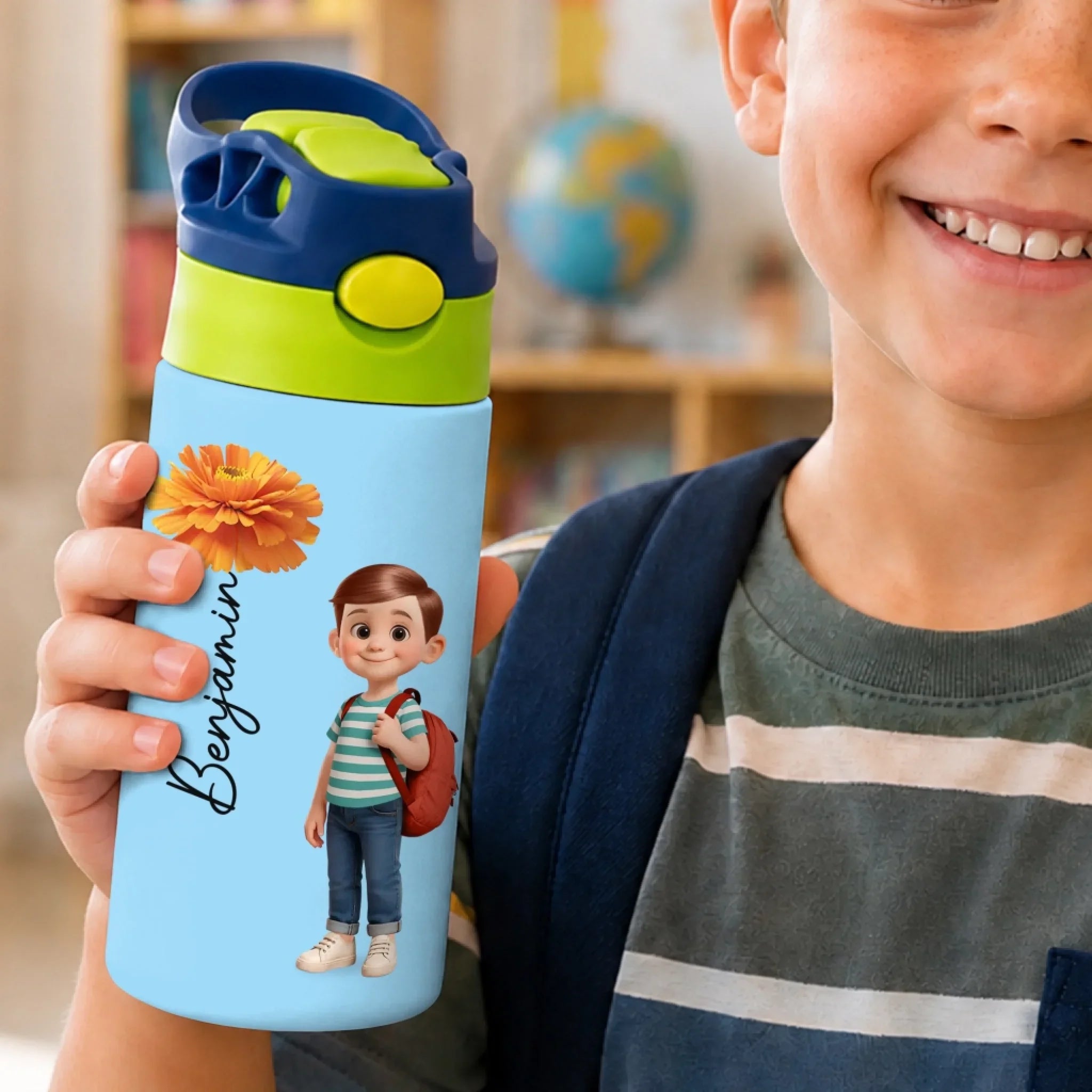 Custom Kids Insulated Water Bottle - Personalized Back To School Gifts For Kids - Big Dreams Start
