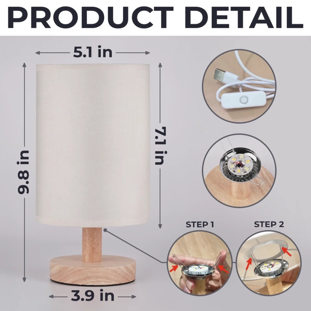 Custom Linen Bedside Table Lamp - Personalized  Birthday Gifts For Daughter - Always Close To Your Heart