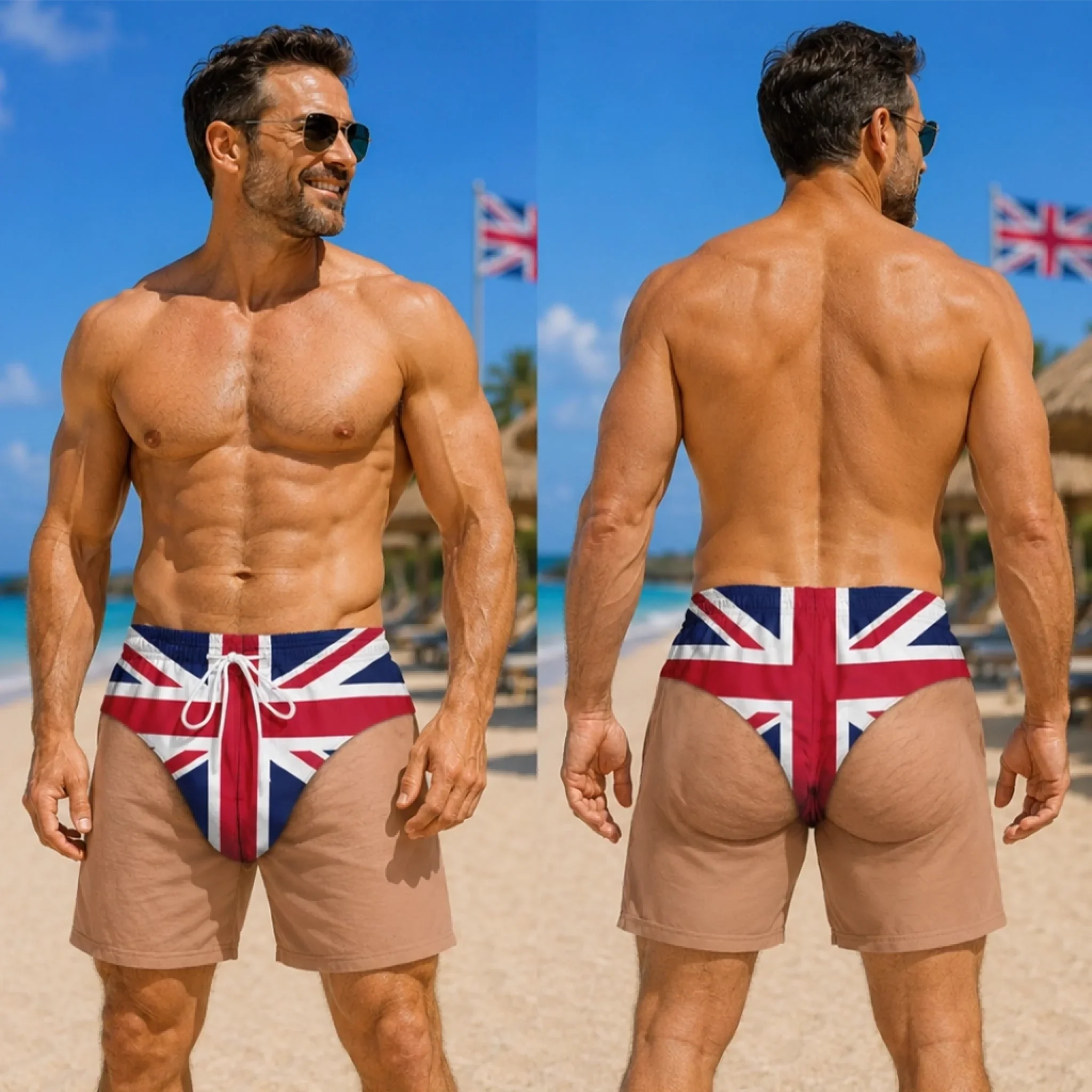 Custom Funny Men Swim Trunks - Personalized Summer Vacation And Travel Gifts For Men - Beach Day Ready