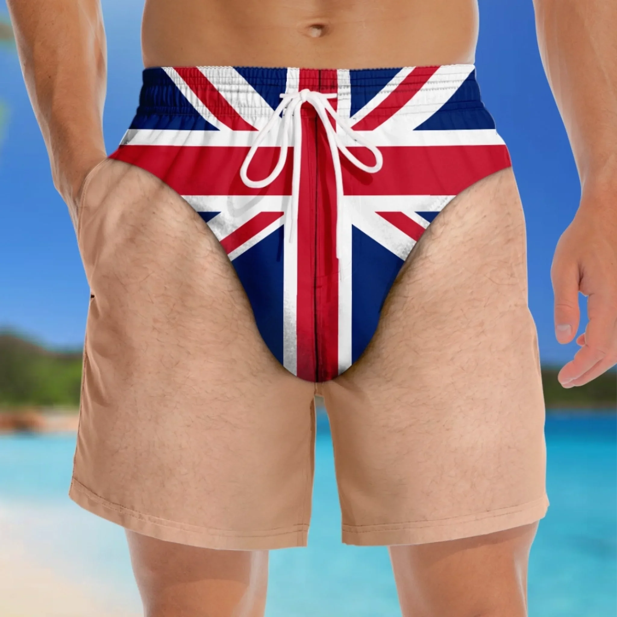 Custom Funny Men Swim Trunks - Personalized Summer Vacation And Travel Gifts For Men - Beach Day Ready