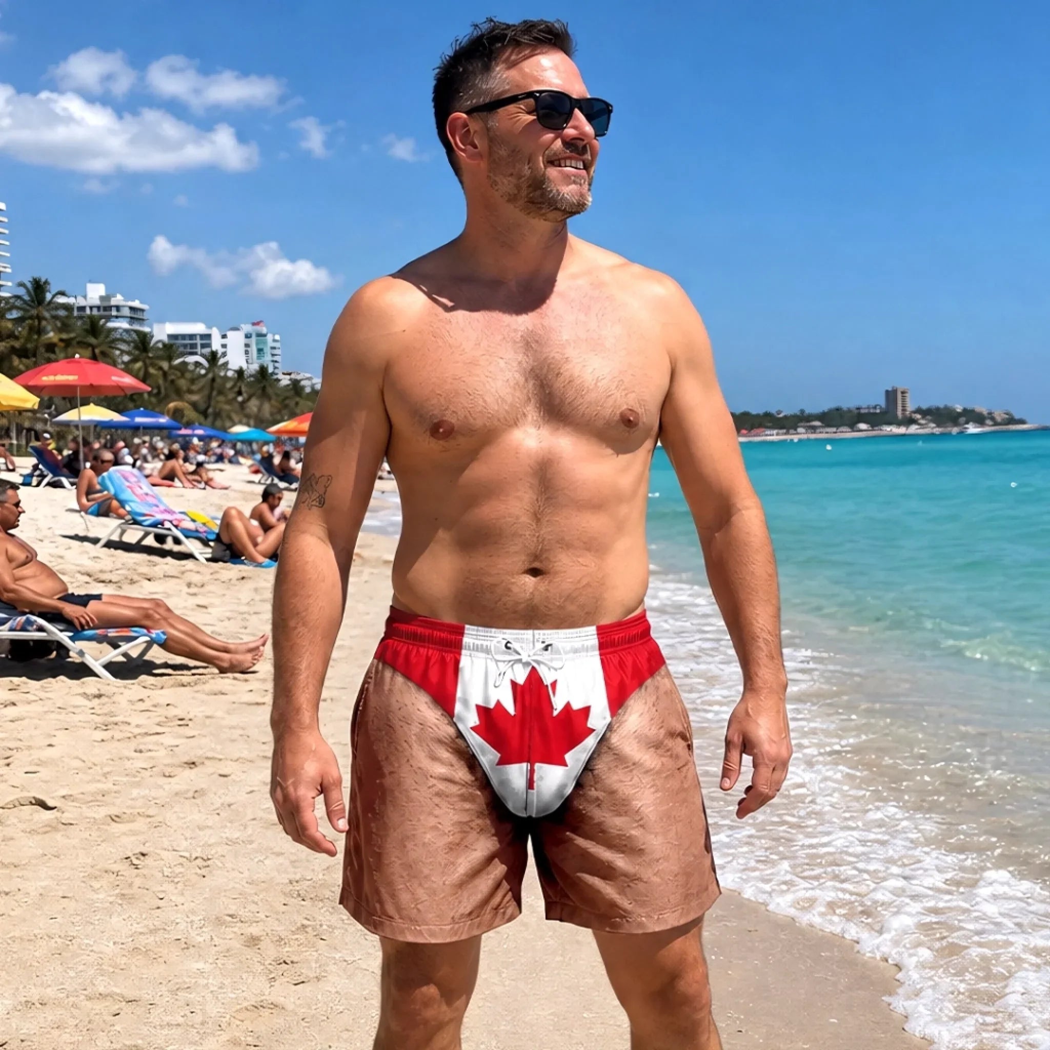 Custom Funny Men Swim Trunks - Personalized Summer Vacation And Travel Gifts For Men - Hello Summer Fun