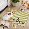 Custom Photo Home Decor Decorative Mat - Gifts For Dog Cat Lovers, Dog Dad And Mom, Cat Owners - The Paws Welcome You