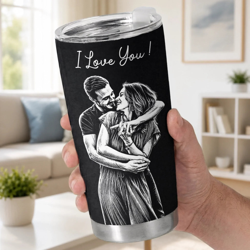 Custom Photo Tumbler - Personalized Anniversary Wedding Gifts For Husband And Wife, Him And Her - Better Together