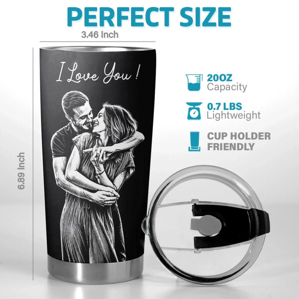 Custom Photo Tumbler - Personalized Anniversary Wedding Gifts For Husband And Wife, Him And Her - Better Together