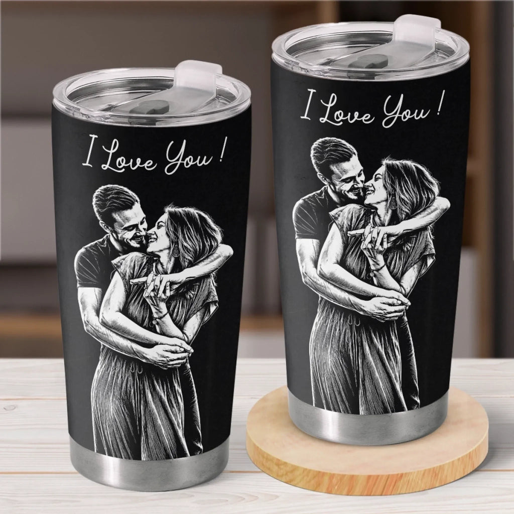 Custom Photo Tumbler - Personalized Anniversary Wedding Gifts For Husband And Wife, Him And Her - Better Together