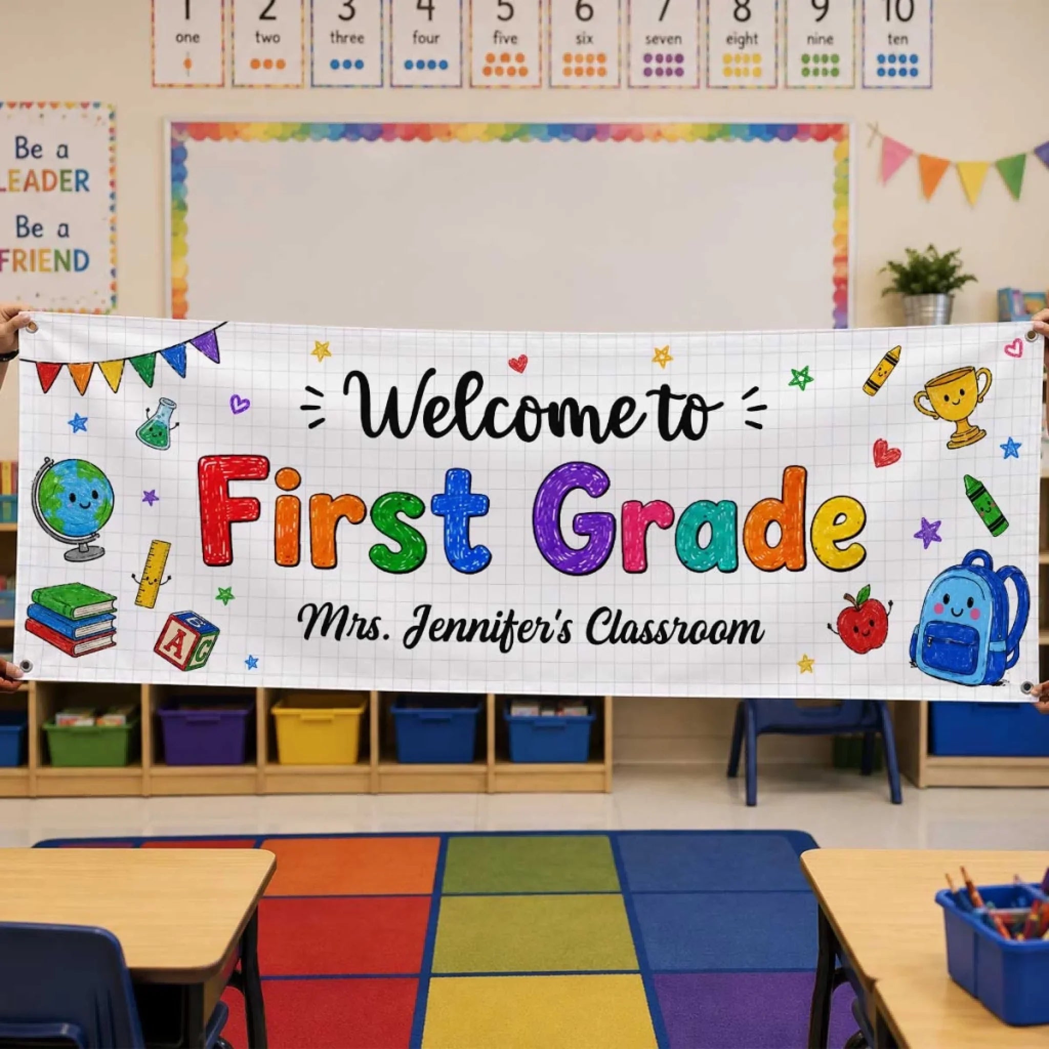 Custom Classroom Decor Outdoor Banner - Personalized Back To School Gifts For Teachers - Teaching With Heart
