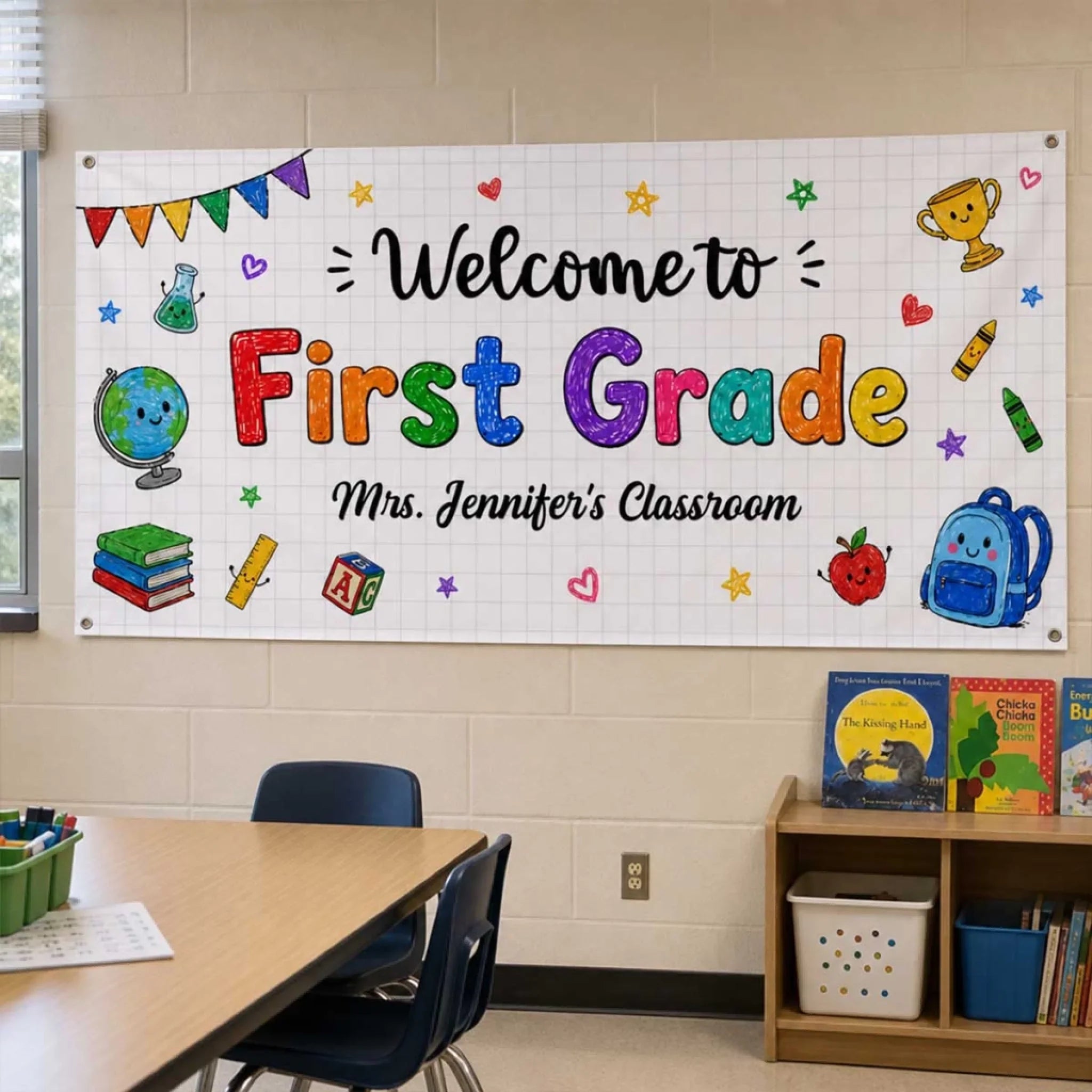 Custom Classroom Decor Outdoor Banner - Personalized Back To School Gifts For Teachers - Teaching With Heart