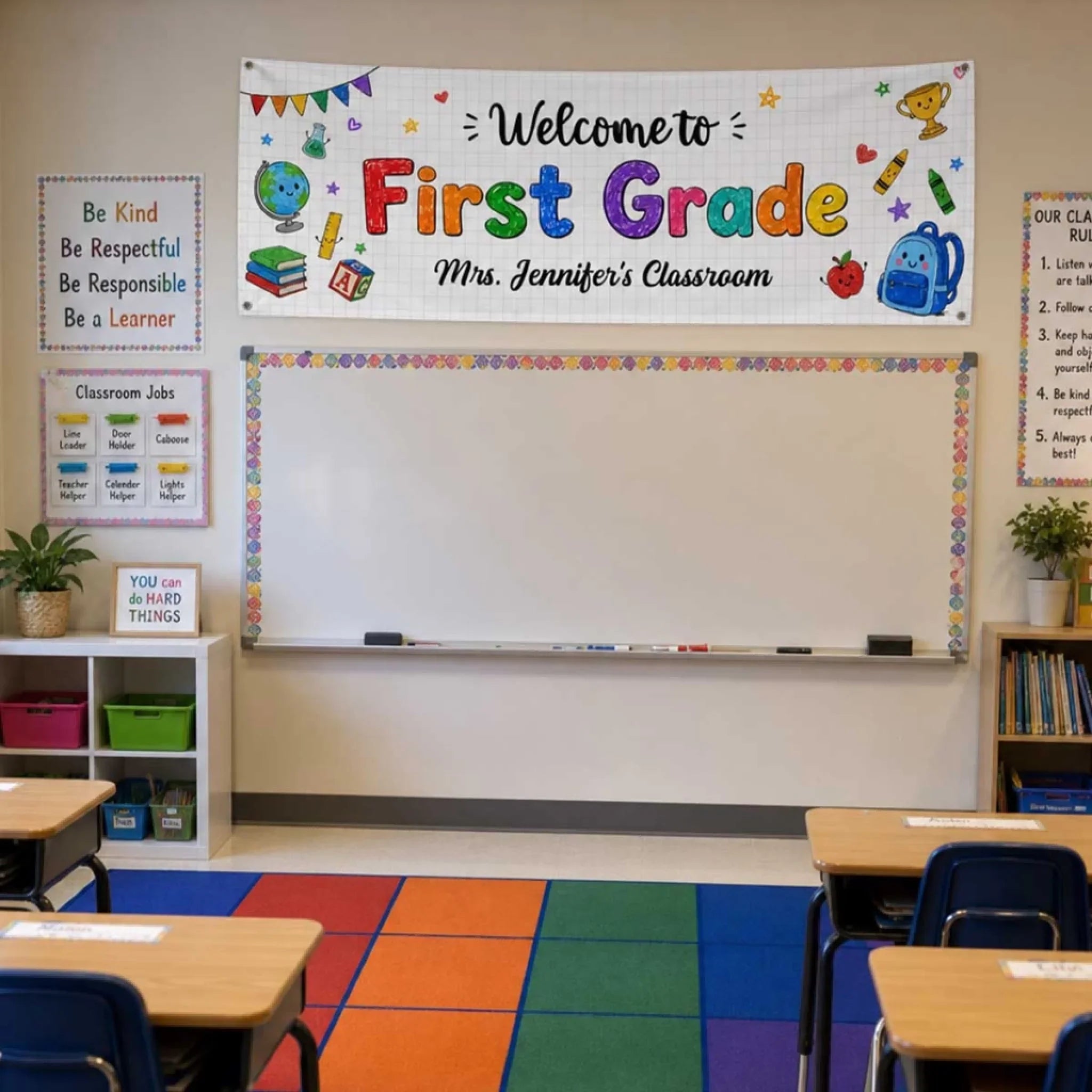 Custom Classroom Decor Outdoor Banner - Personalized Back To School Gifts For Teachers - Teaching With Heart