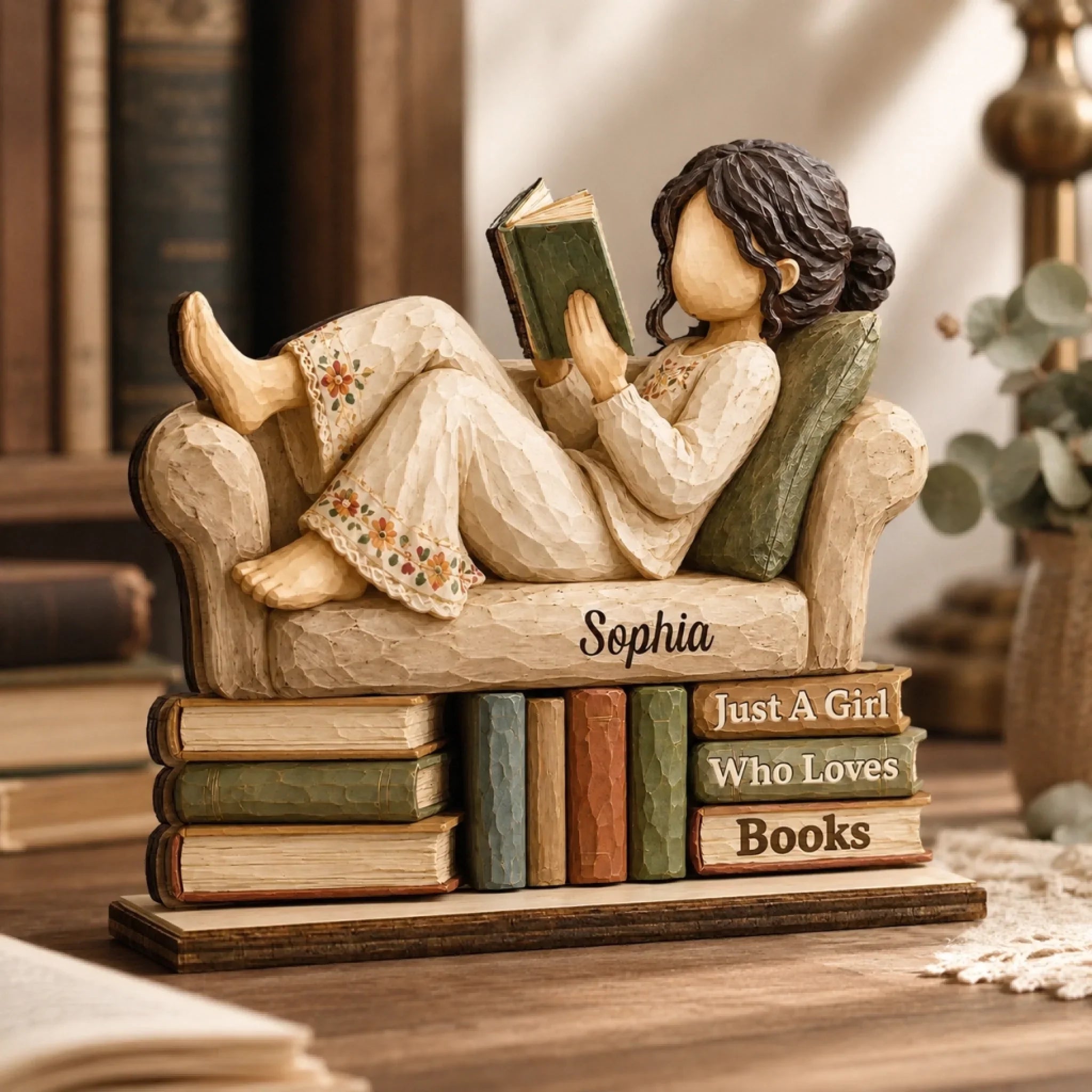 Custom 2-Layered Wooden Plaque - Personalized  Bookish Gifts For Book Lovers, Bookworms, Readers - Lost In My Own World