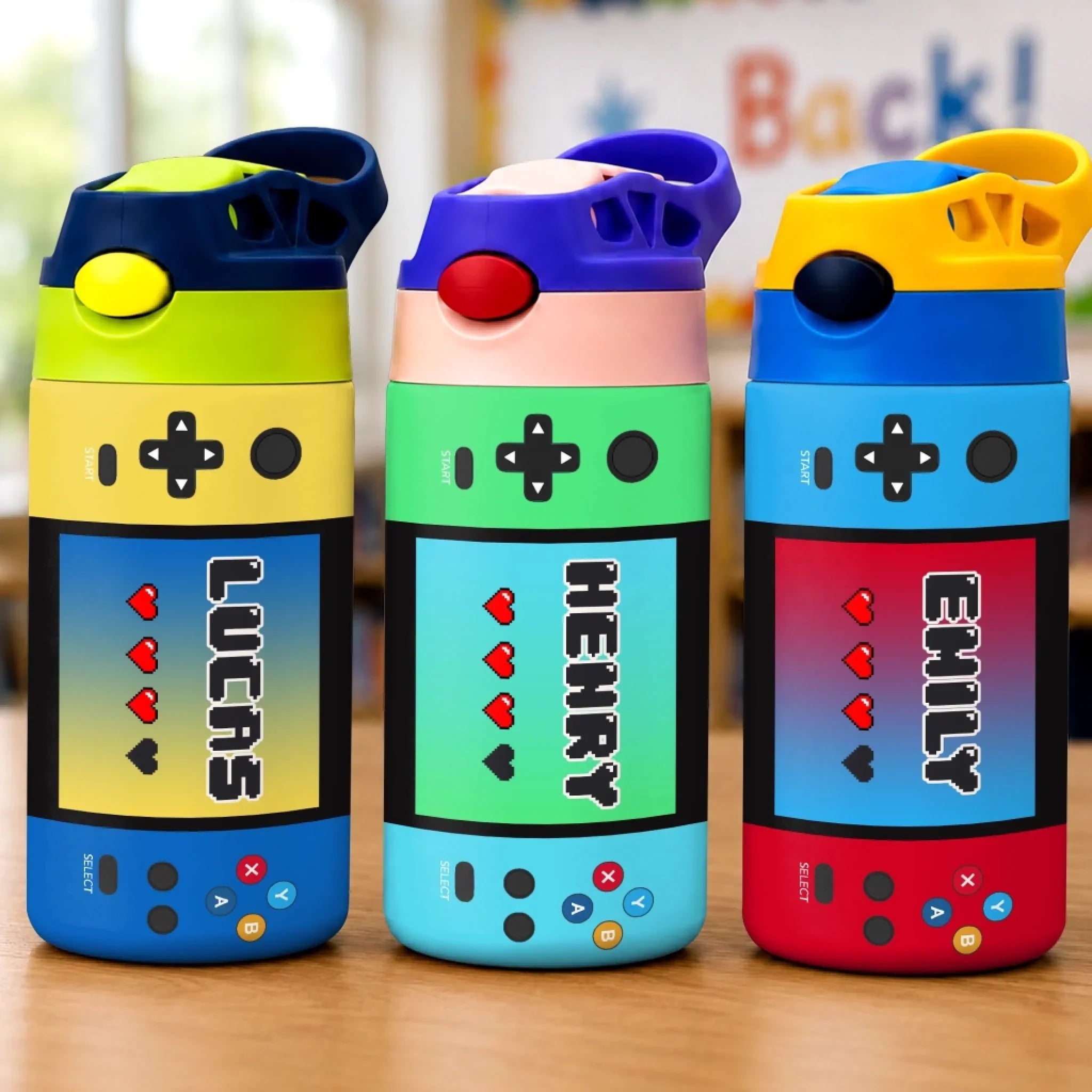 Custom Kids Insulated Water Bottle - Personalized Back To School Gifts For Kids - Level Up Fun