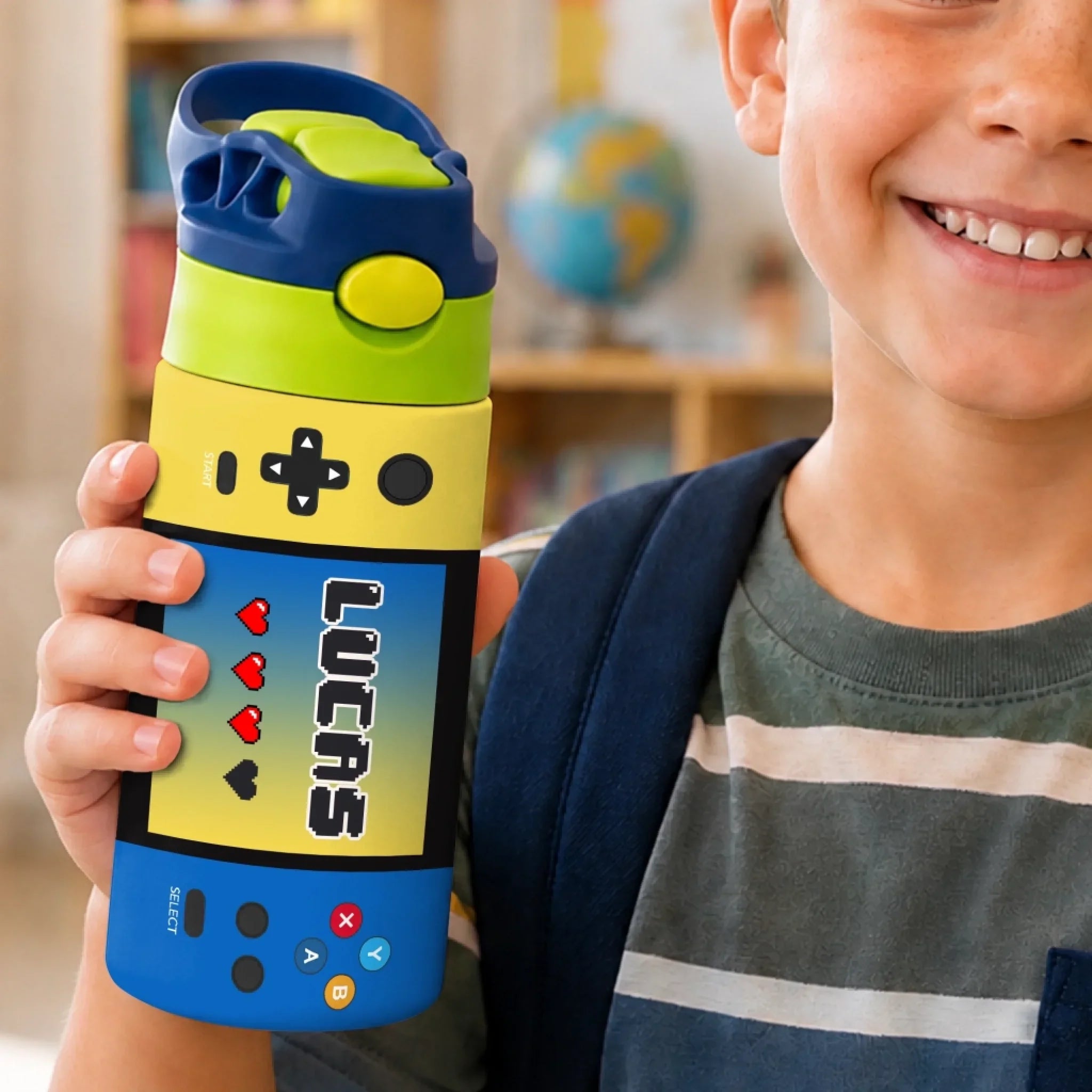 Custom Kids Insulated Water Bottle - Personalized Back To School Gifts For Kids - Level Up Fun