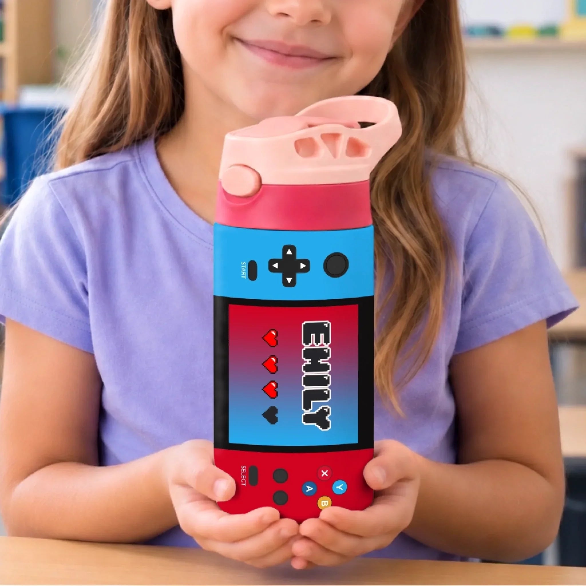 Custom Kids Insulated Water Bottle - Personalized Back To School Gifts For Kids - Level Up Fun
