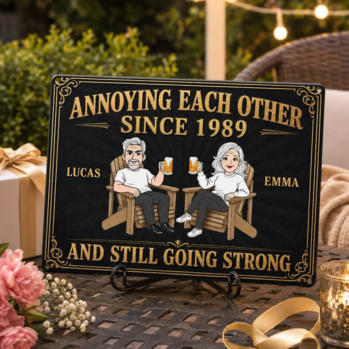 Custom Home Decor Metal Sign - Personalized  Anniversary Wedding Gifts For Husband And Wife, Him And Her - Annoying You Is My Hobby