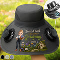 Custom Hat With Fans Solar Power - Personalized Birthday Garden Gifts For Gardeners - Chasing Sunshine And Greenery