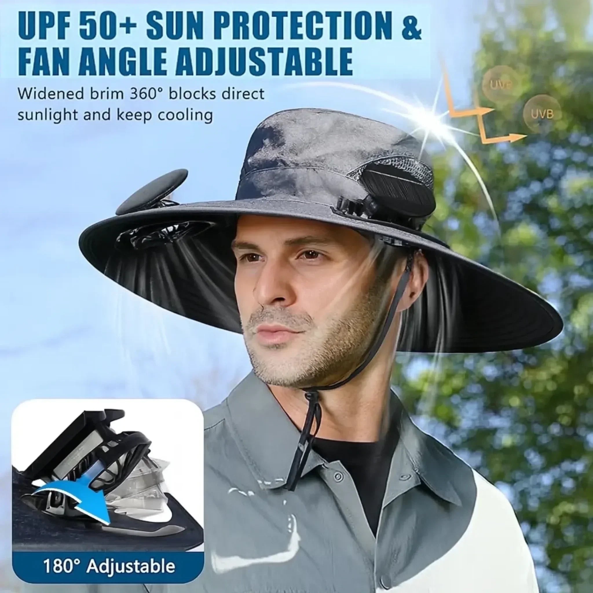 Custom Hat With Fans Solar Power - Personalized Birthday Garden Gifts For Gardeners - Chasing Sunshine And Greenery