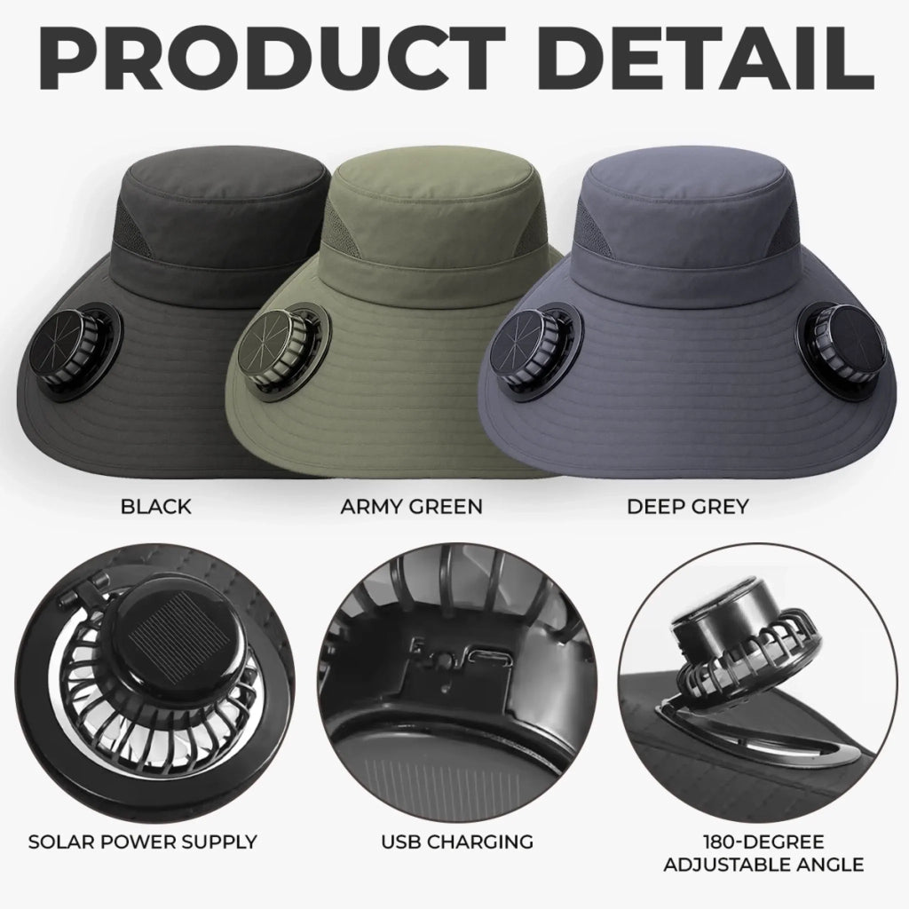 Custom Hat With Fans Solar Power - Personalized Birthday Garden Gifts For Gardeners - My Personal Oasis