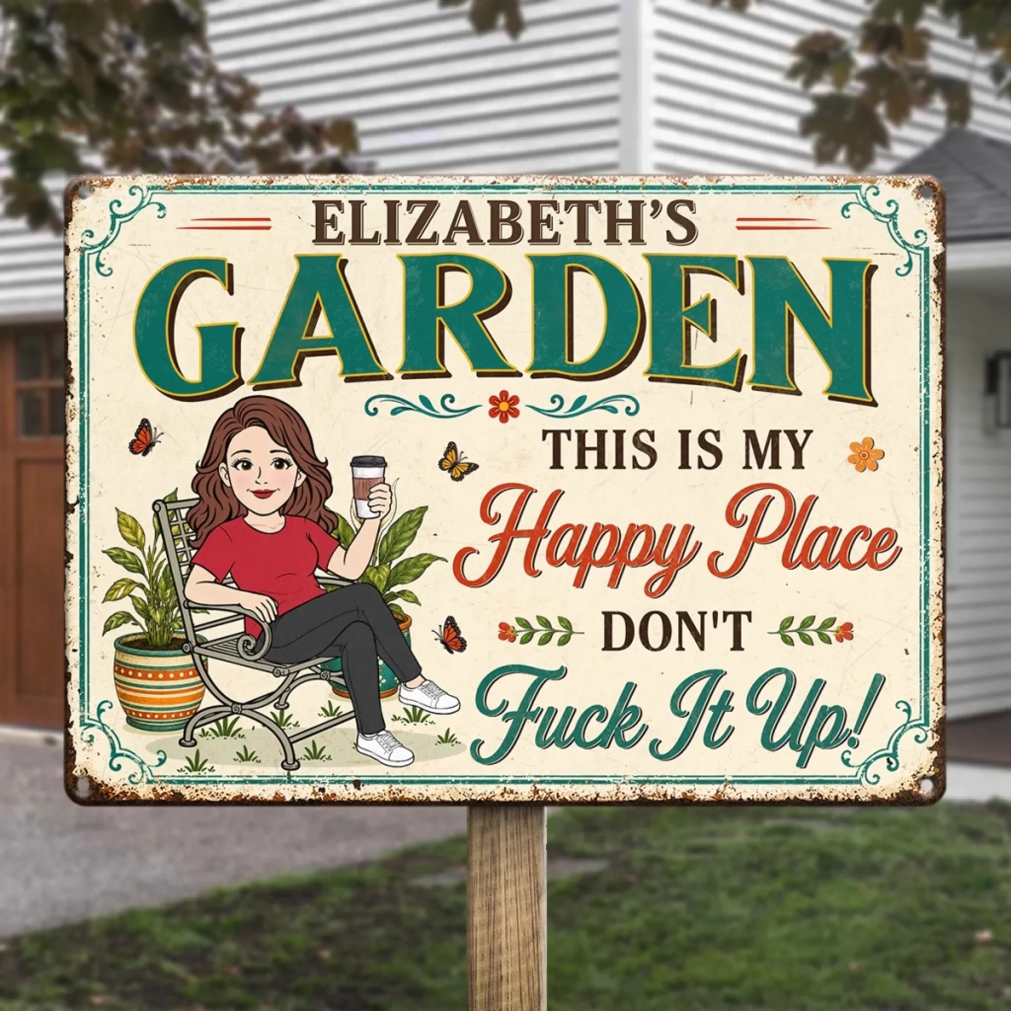 Custom Home Decor Metal Sign - Personalized  Birthday Garden Gifts For Gardeners - Welcome To My Paradise
