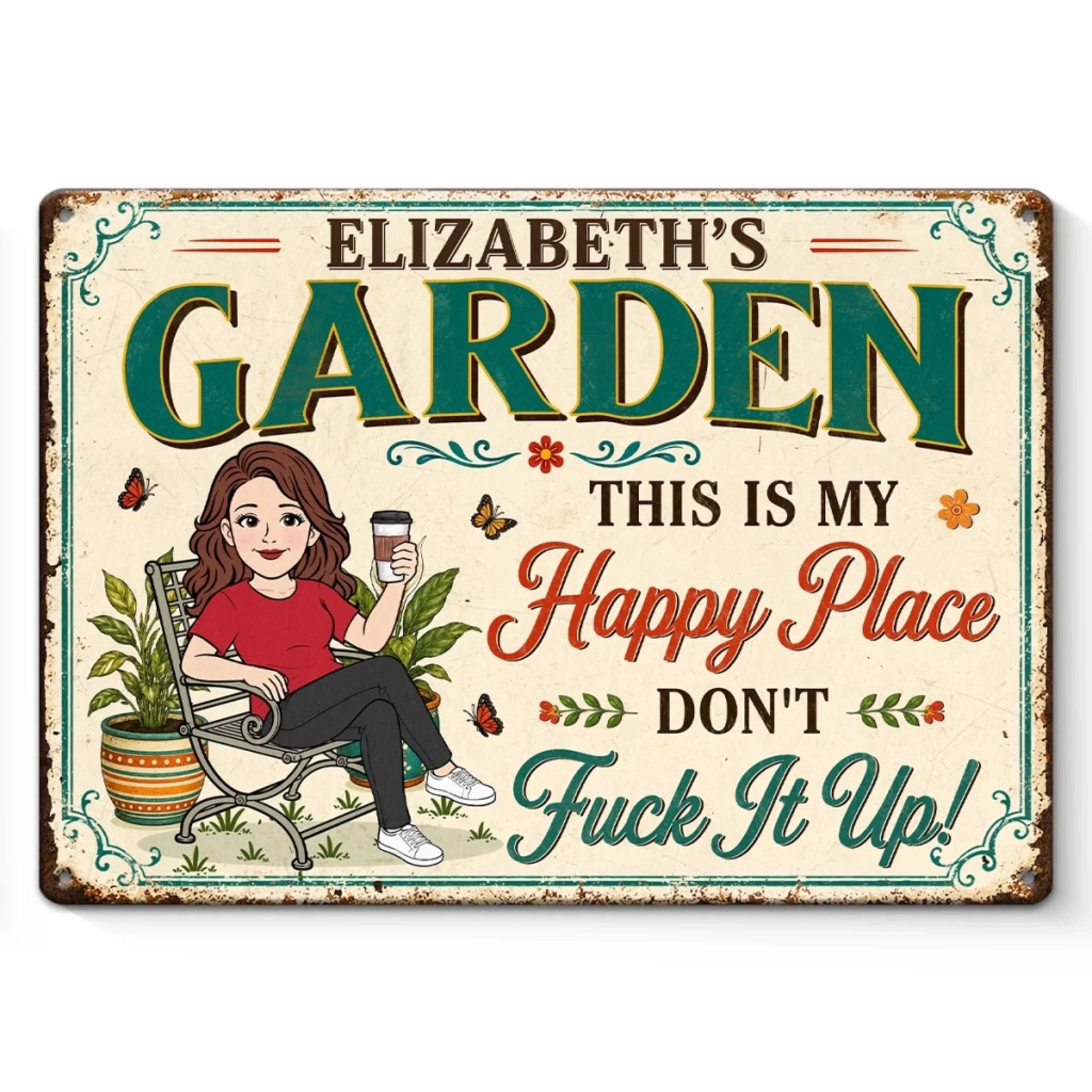 Custom Home Decor Metal Sign - Personalized  Birthday Garden Gifts For Gardeners - Welcome To My Paradise
