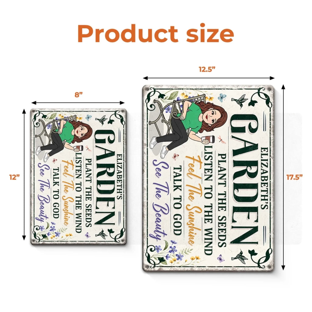 Custom Home Decor Metal Sign - Personalized  Birthday Garden Gifts For Gardeners - My Happy Place Only