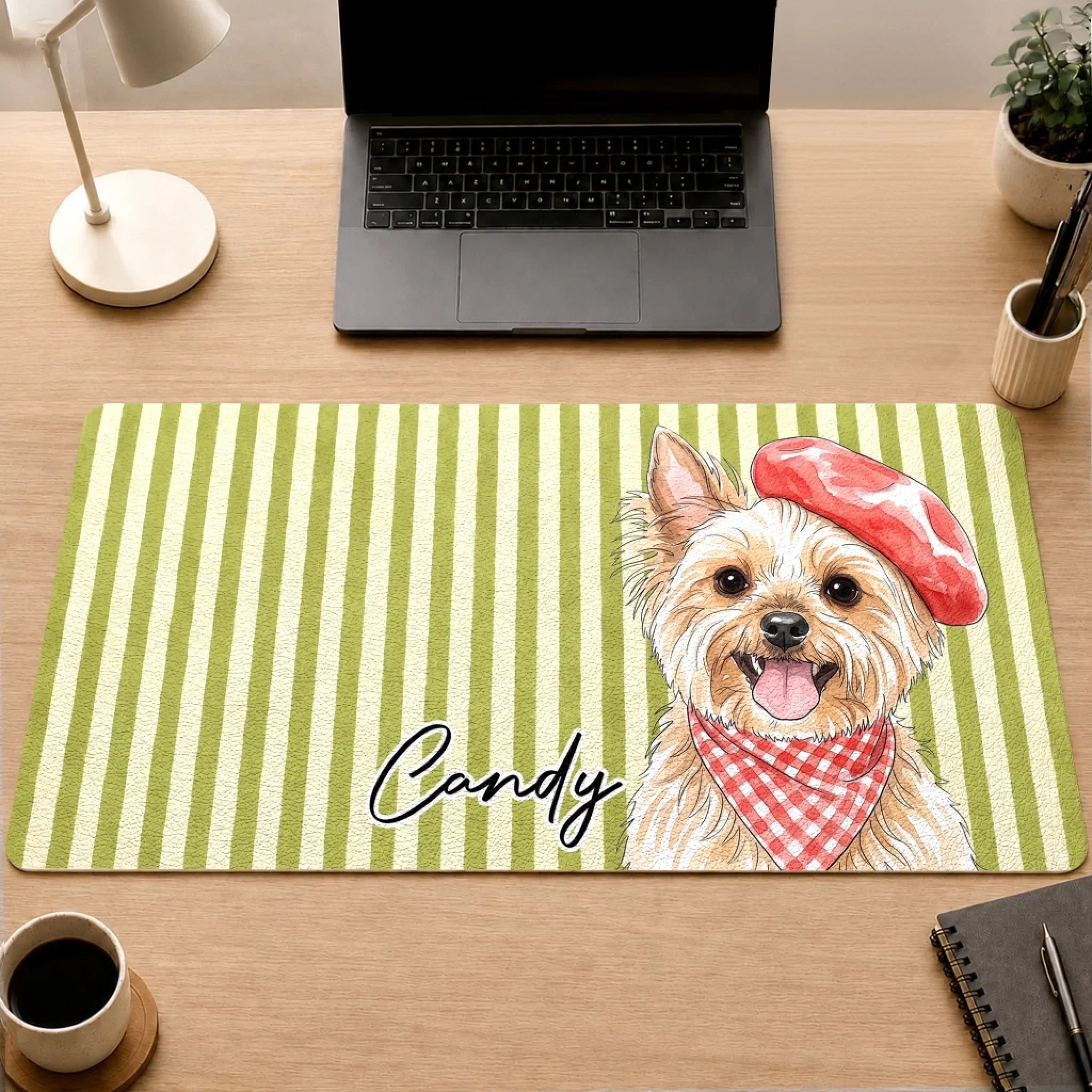 Custom Photo Desk Mat - Personalized Birthday Gifts For Dog Cat Lovers, Dog Dad And Mom, Cat Owners - Just Serving My Furry Boss
