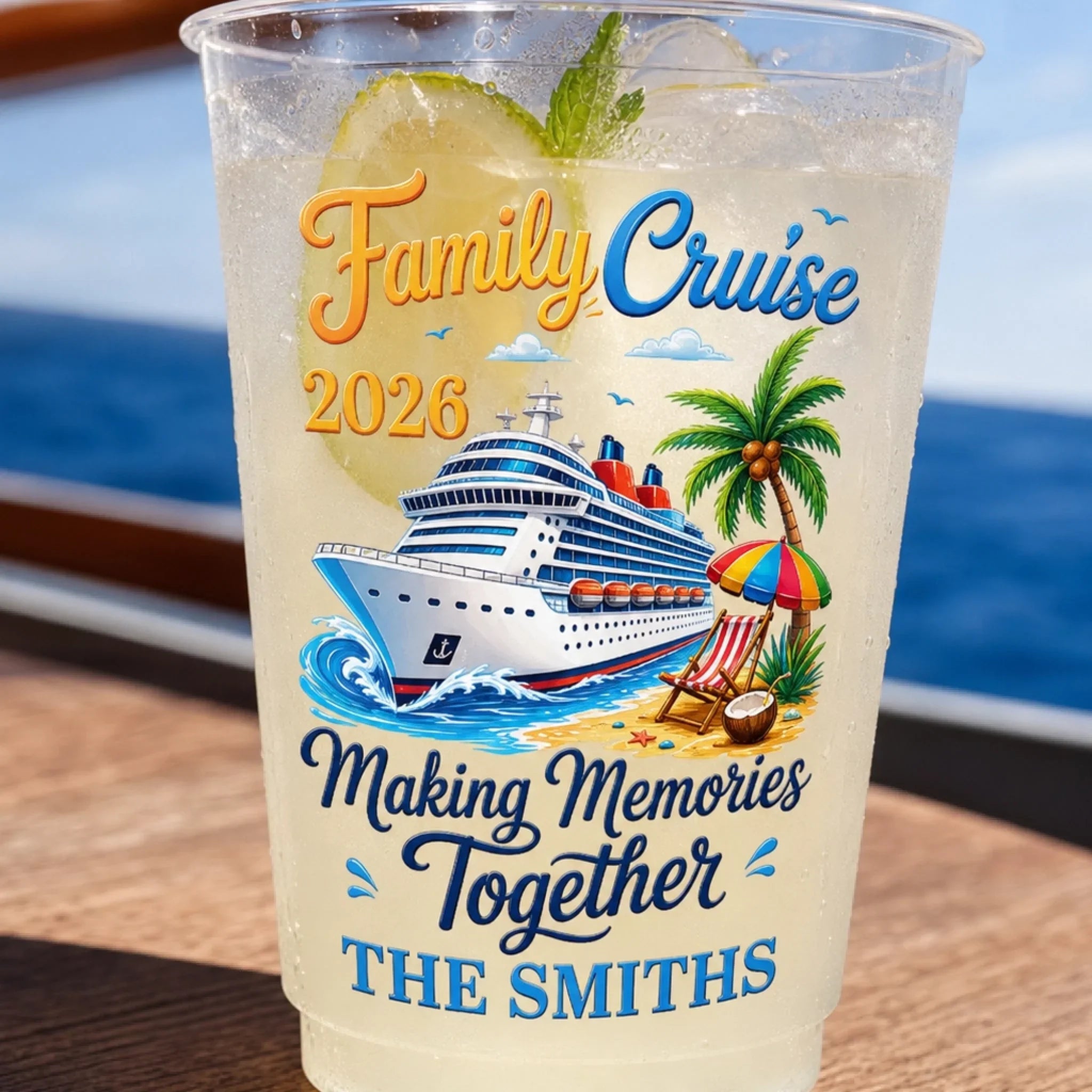 Custom Party Cups - Personalized Summer Vacation And Travel Gifts For Mom, Dad, Brother, Sister, Kids - Best Cruise Trip Ever
