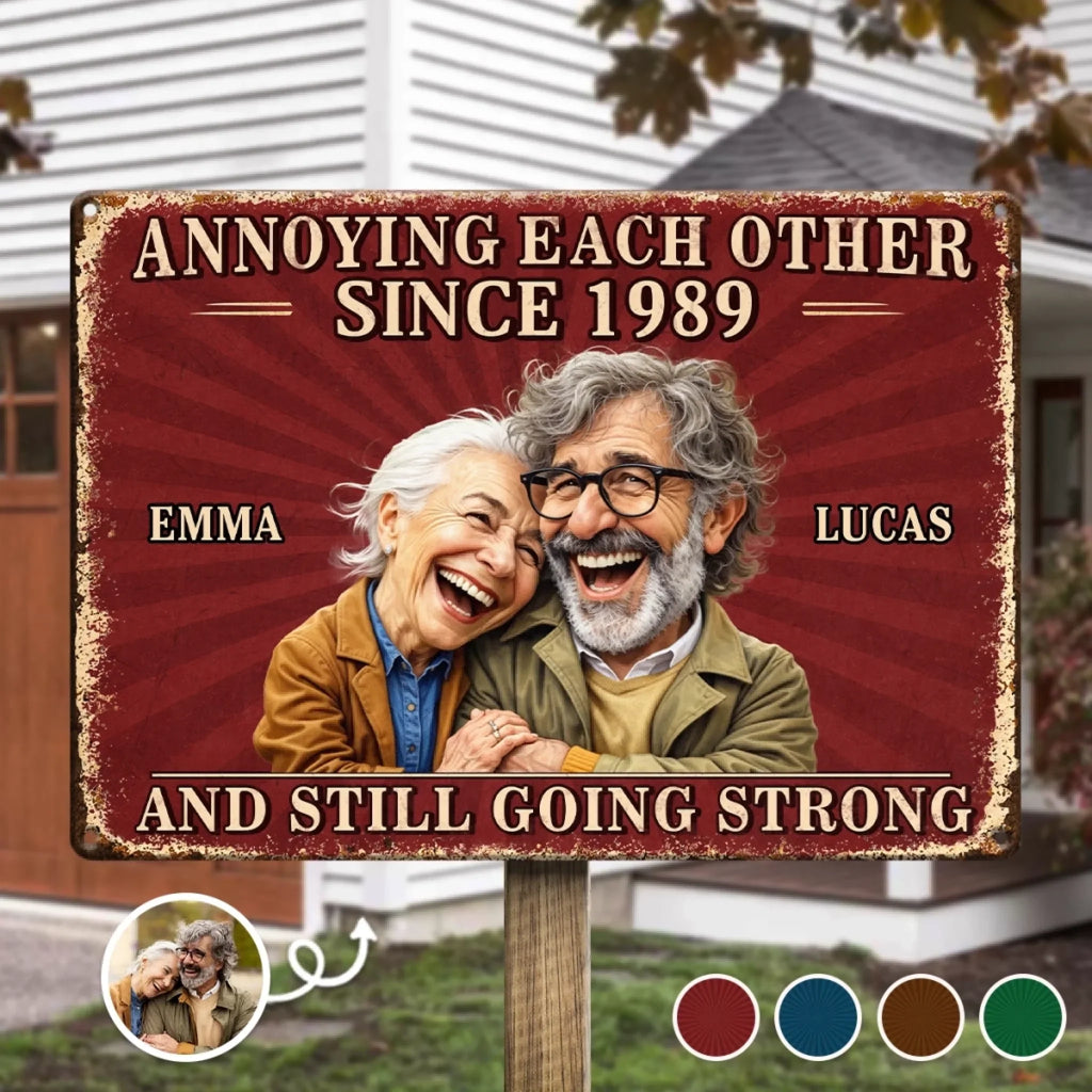 Custom Photo Home Decor Metal Sign - Personalized  Anniversary Wedding Gifts For Husband And Wife, Him And Her - Always Better Together