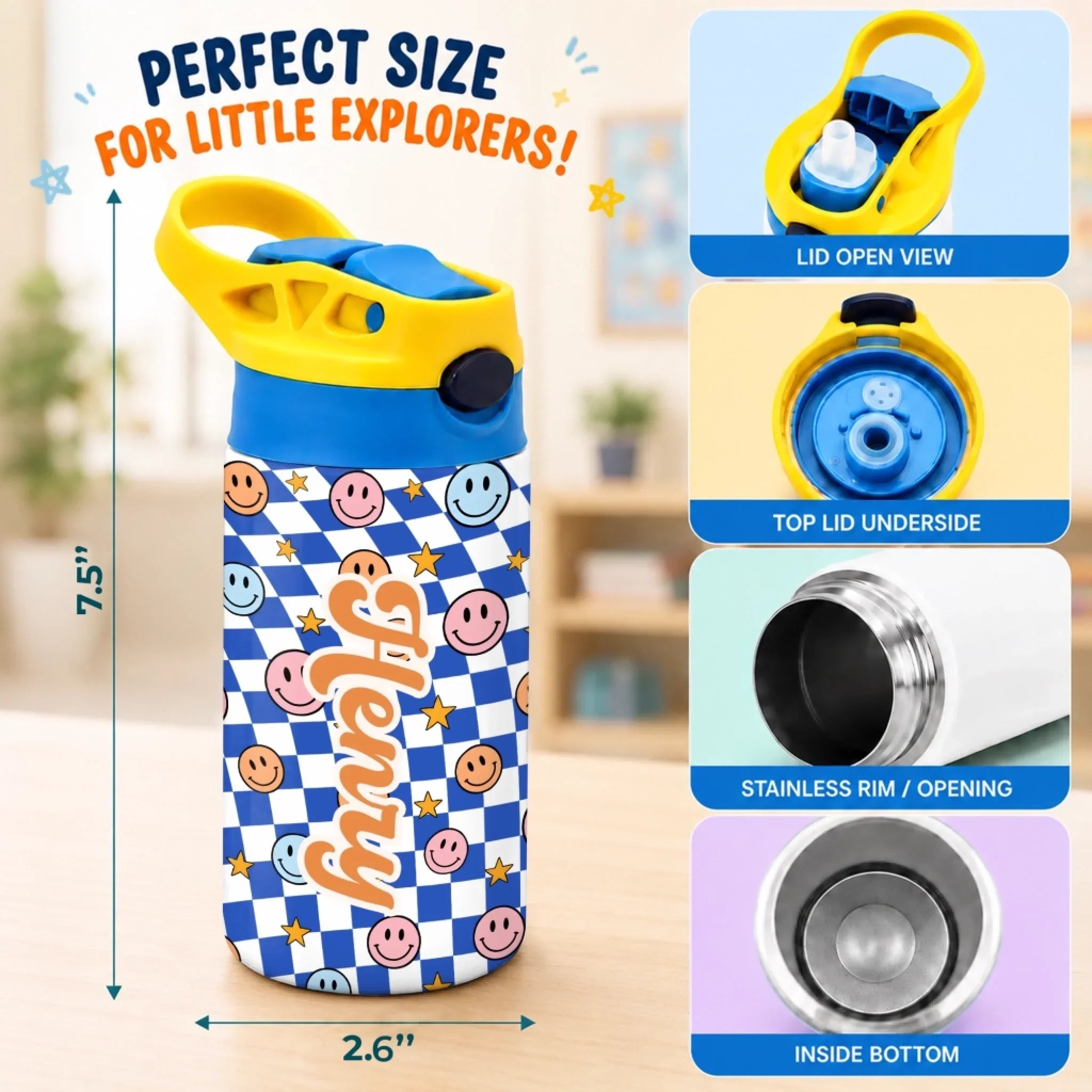 Custom Kids Insulated Water Bottle - Personalized Back To School Gifts For Kids - You Can Do Amazing Things