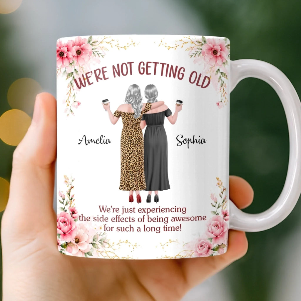 Custom Mug - Personalized Best Friend Birthday Gifts For Women, Besties, Sisters, BFF - Besties Forever For Life