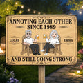 Custom Home Decor Metal Sign - Personalized  Anniversary Wedding Gifts For Husband And Wife, Him And Her - Aging Like Fine Wine Together
