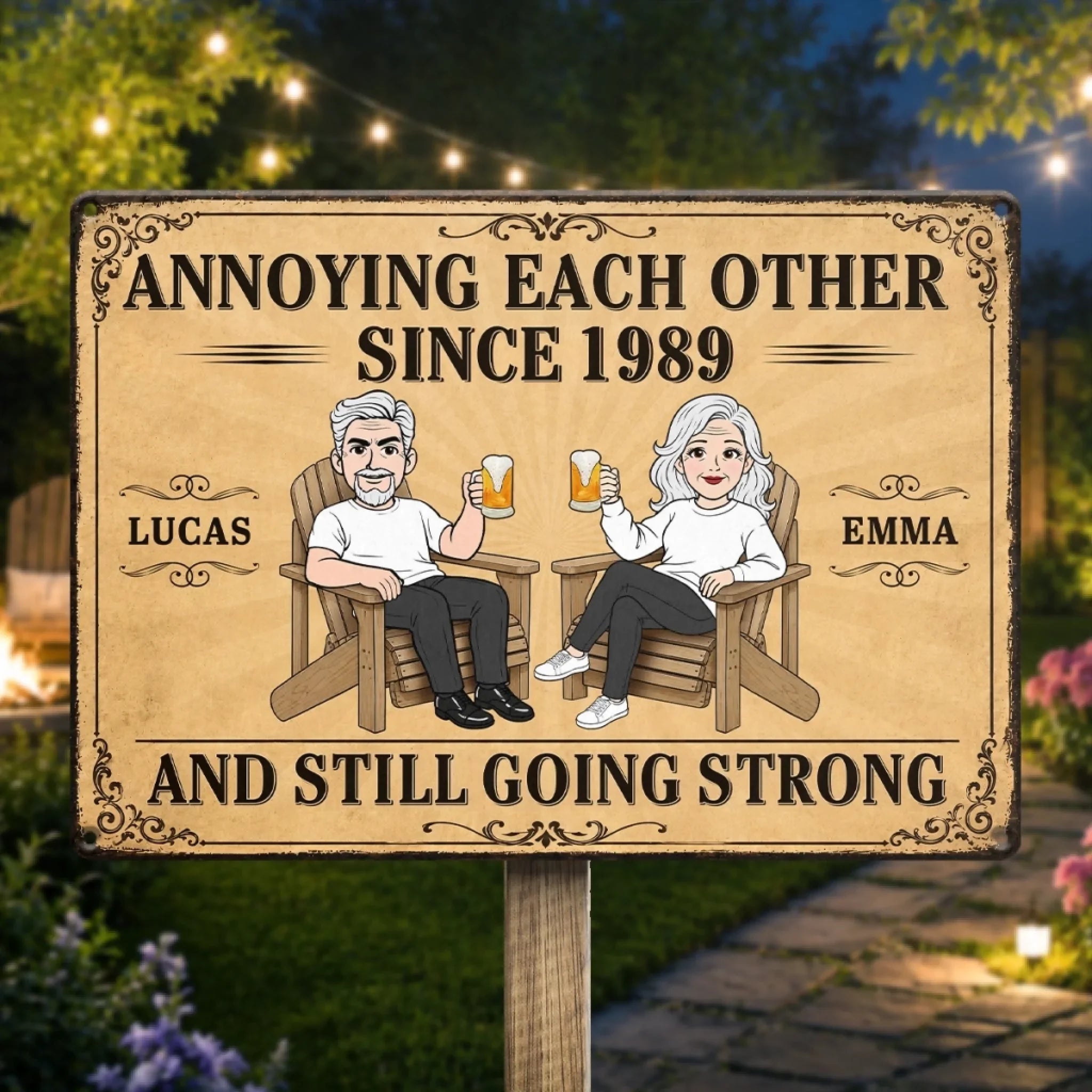 Custom Home Decor Metal Sign - Personalized  Anniversary Wedding Gifts For Husband And Wife, Him And Her - Aging Like Fine Wine Together