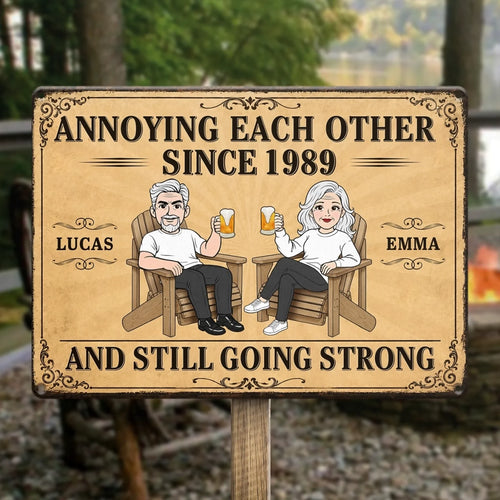 Custom Home Decor Metal Sign - Personalized  Anniversary Wedding Gifts For Husband And Wife, Him And Her - Aging Like Fine Wine Together