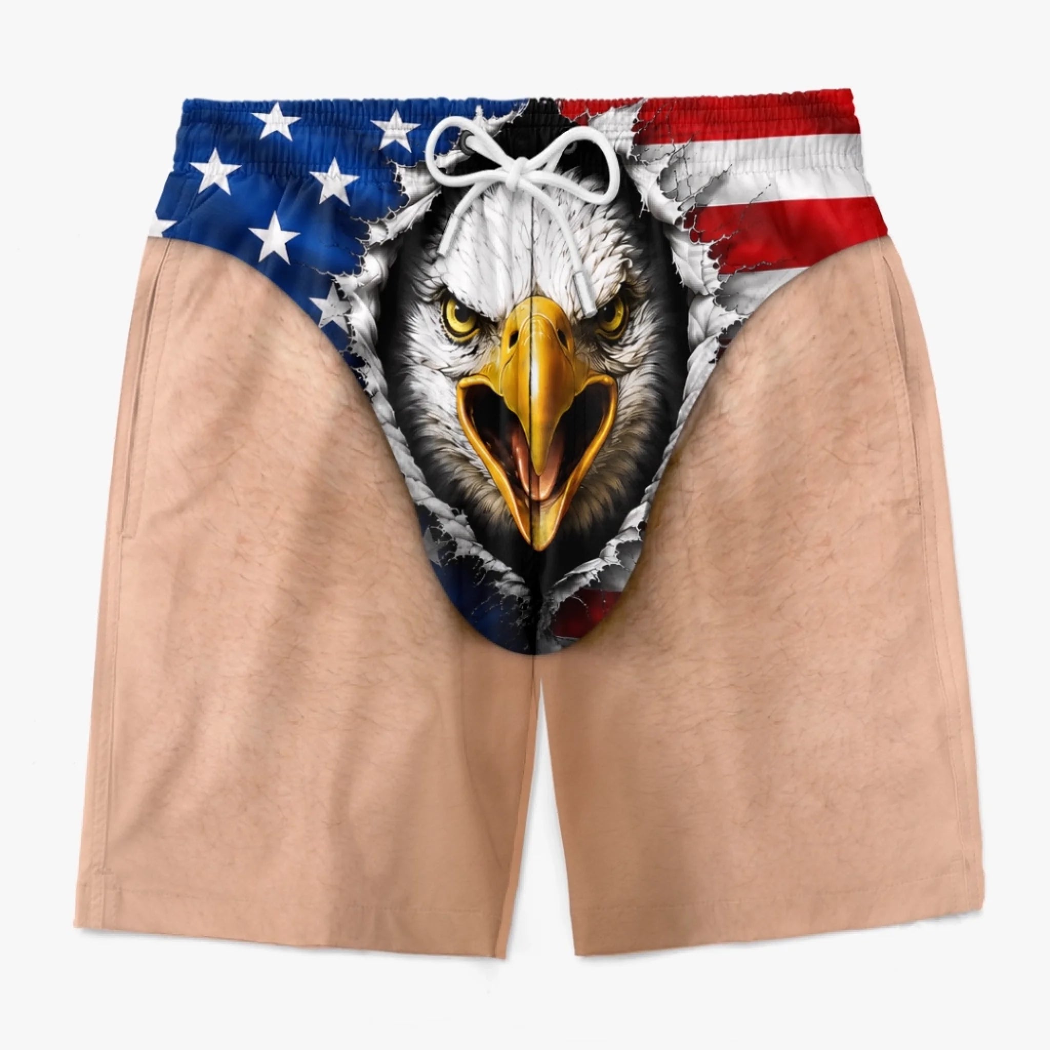 Custom Funny Patriotic Men Swim Trunks - Personalized Summer Vacation And Travel Gifts For Men - Looking Beach Ready