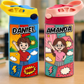Custom Kids Insulated Water Bottle - Personalized Back To School Gifts For Kids - Bright Minds Shine