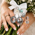 Custom Photo Bouquet Charm - Personalized Memorial Sympathy Gifts For Brides - Walking With Angels Today