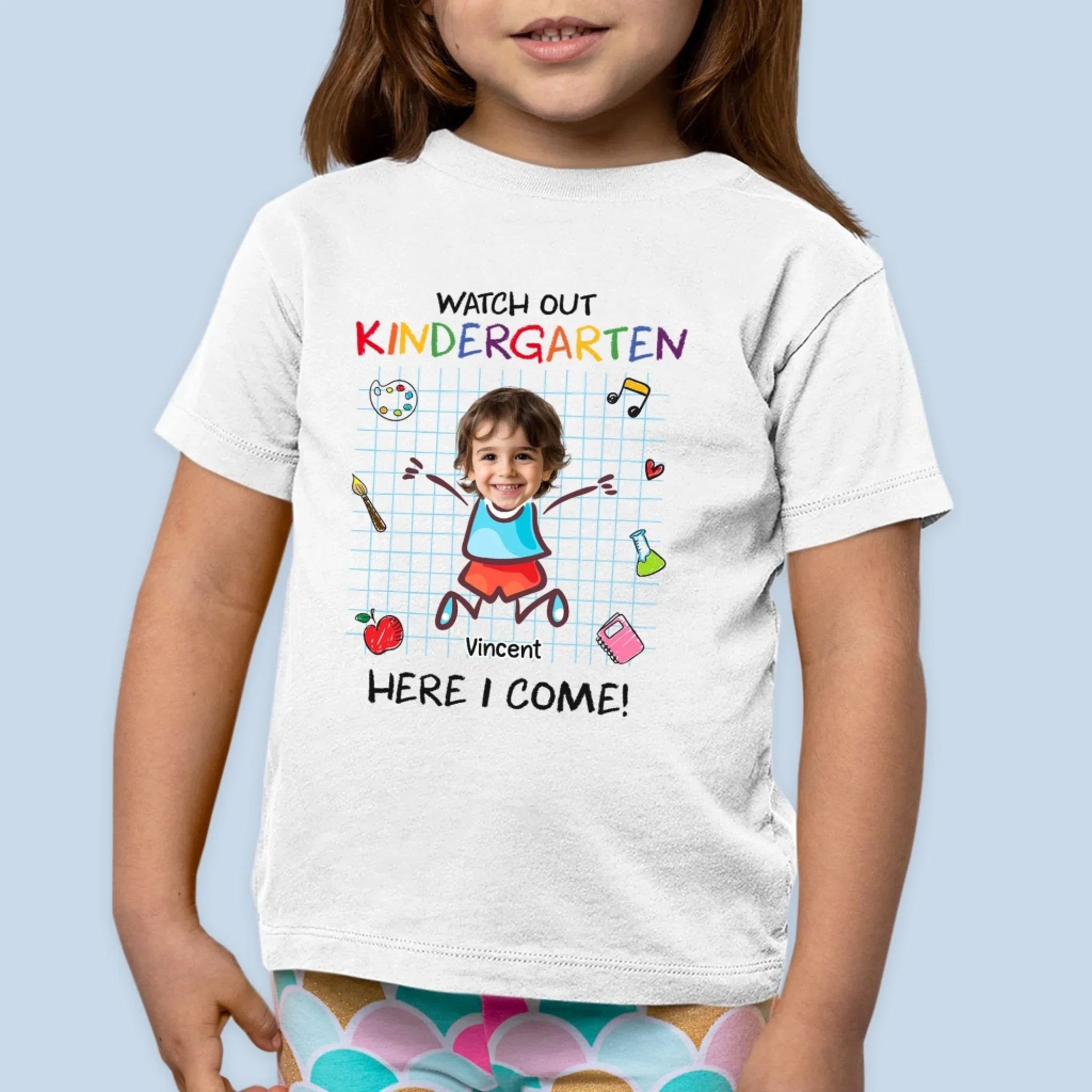 Custom Youth T-shirt - Personalized Back To School Gift For Kids - Watch Out, Kindergarten